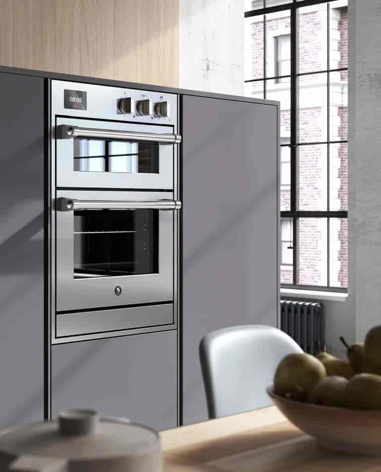 Steel Genesi Built-in Combi-Steam 60x90 cm 2 ovens Nero