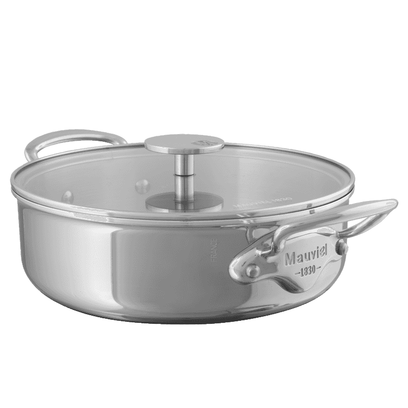 Gryta med glaslock låg Cook Style 5,7 liter Stål, Mauviel