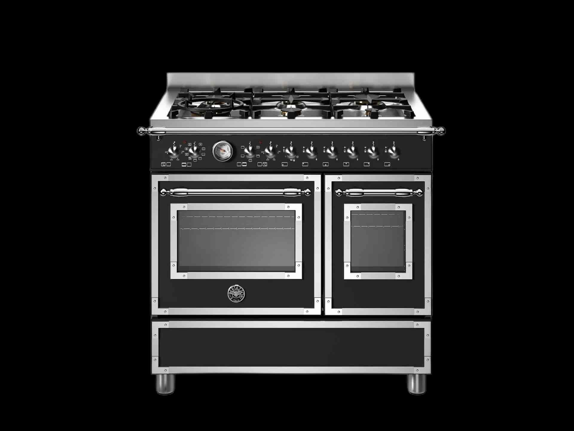 Bertazzoni Heritage, Gasspis 90x60 2 Ugnar, Svart