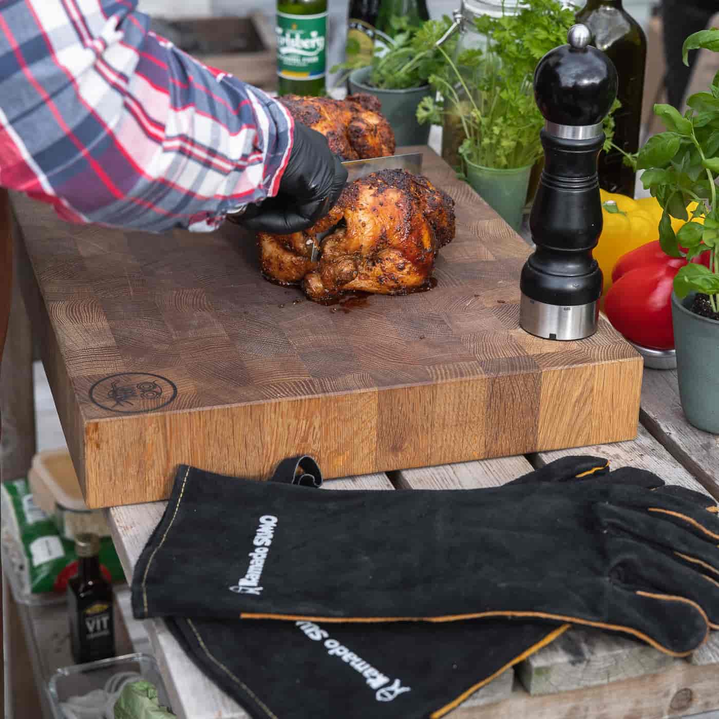Kamado Sumo, Grillhandskar i läder premium