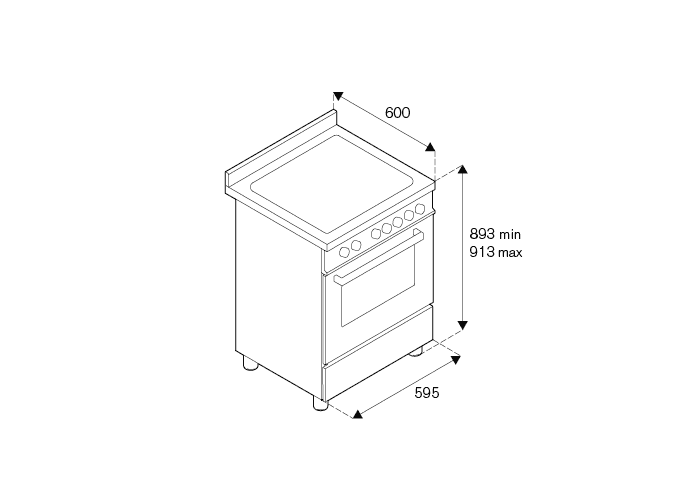 Bertazzoni spis, Professional, 60x60, Vit