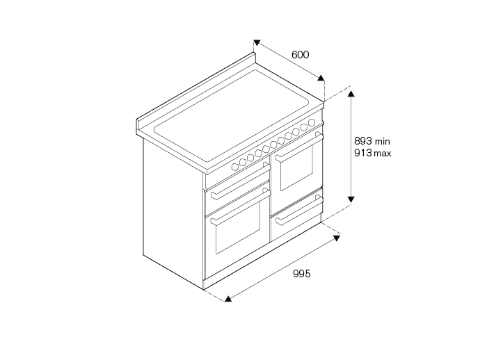 Bertazzoni Heritage, Spis 100x60 3 Ugnar,Svart