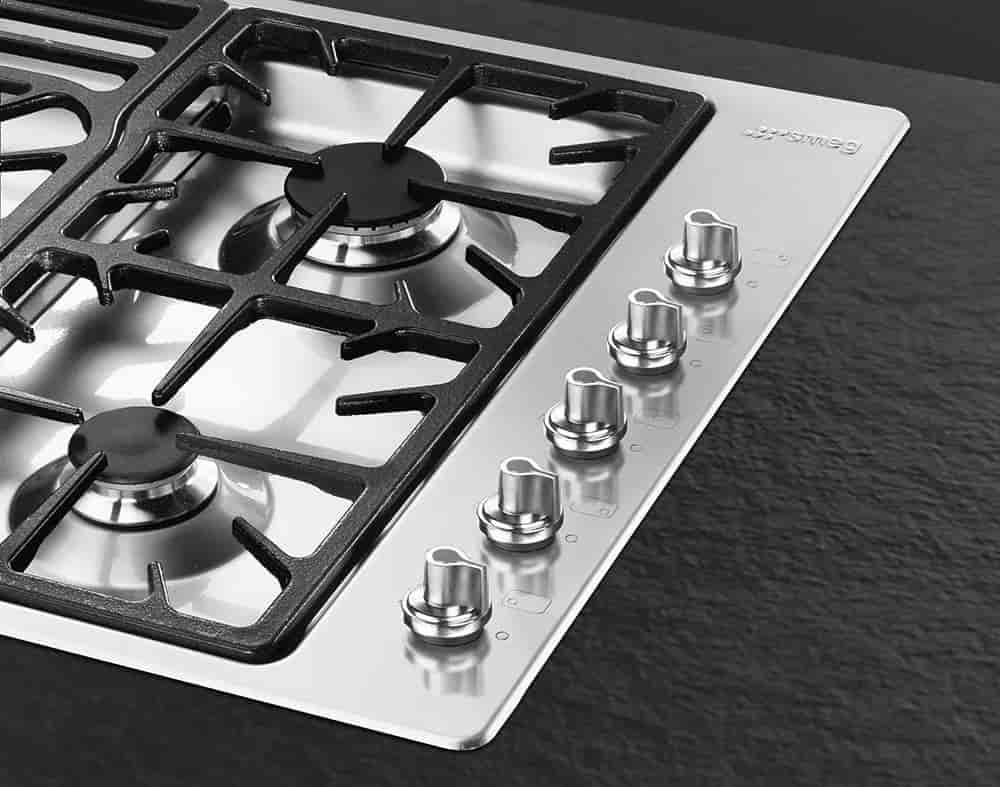 Smeg gashäll, PGF95-4, Rostfritt stål