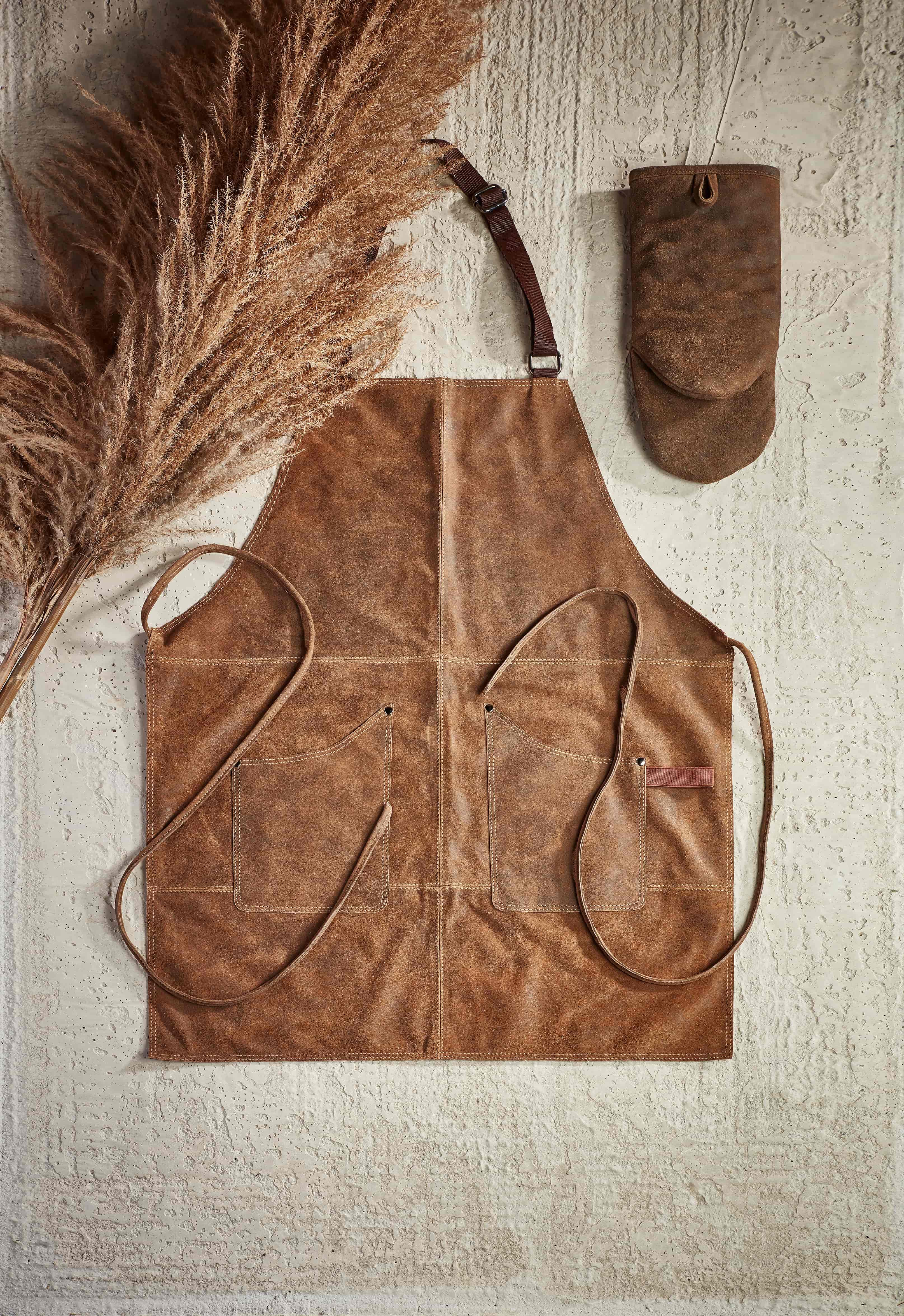 Förkläde Vintage Läder HOME