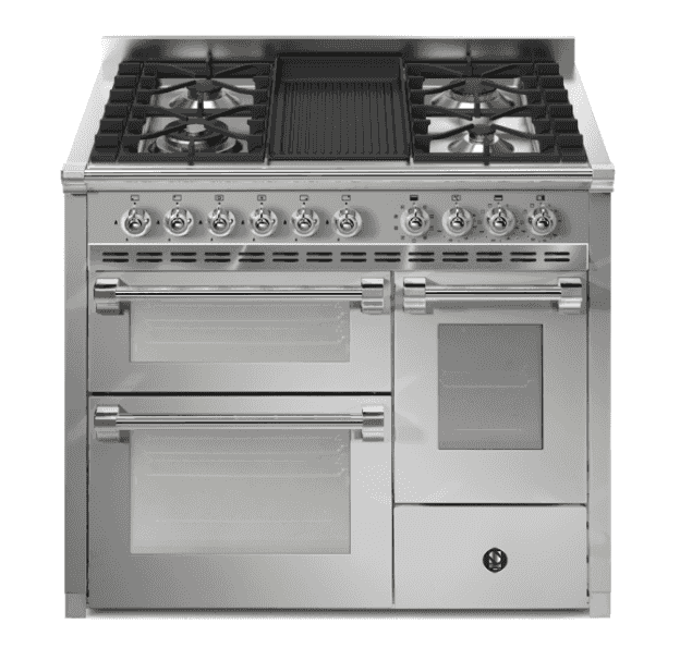 Steel, Ascot, Spis, Gas ,4 brännare + barbecue ,100 cm, 3 ugnar
