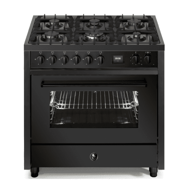Steel, Enfasi All Black, Spis, Gas ,6 brännare ,90 cm