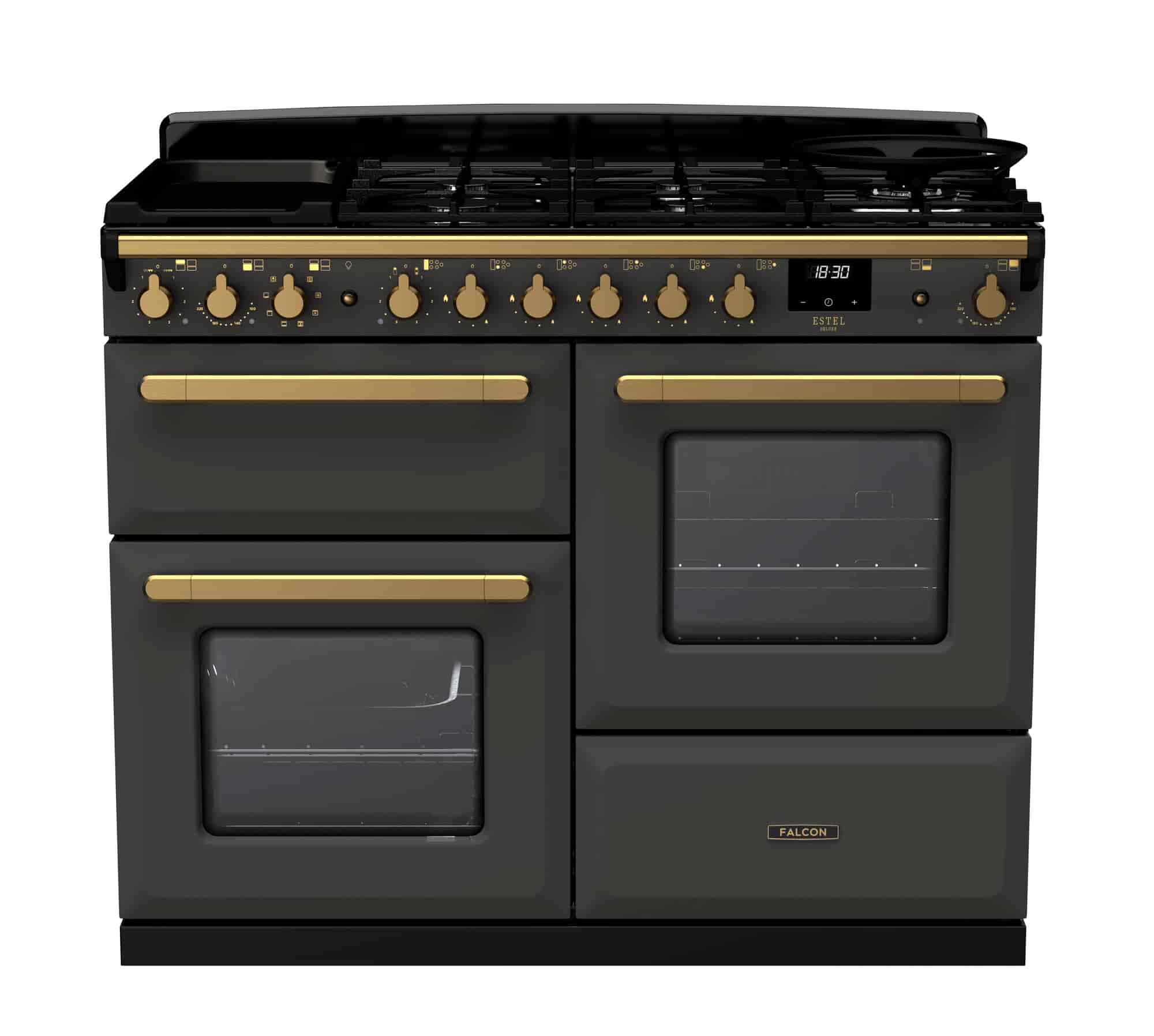 Falcon Estel Deluxe 110 gas med jäslåda borstad mässing
