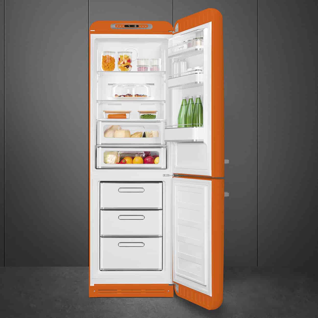 Smeg Kombinerad Kyl/Frys Fristående, Orange