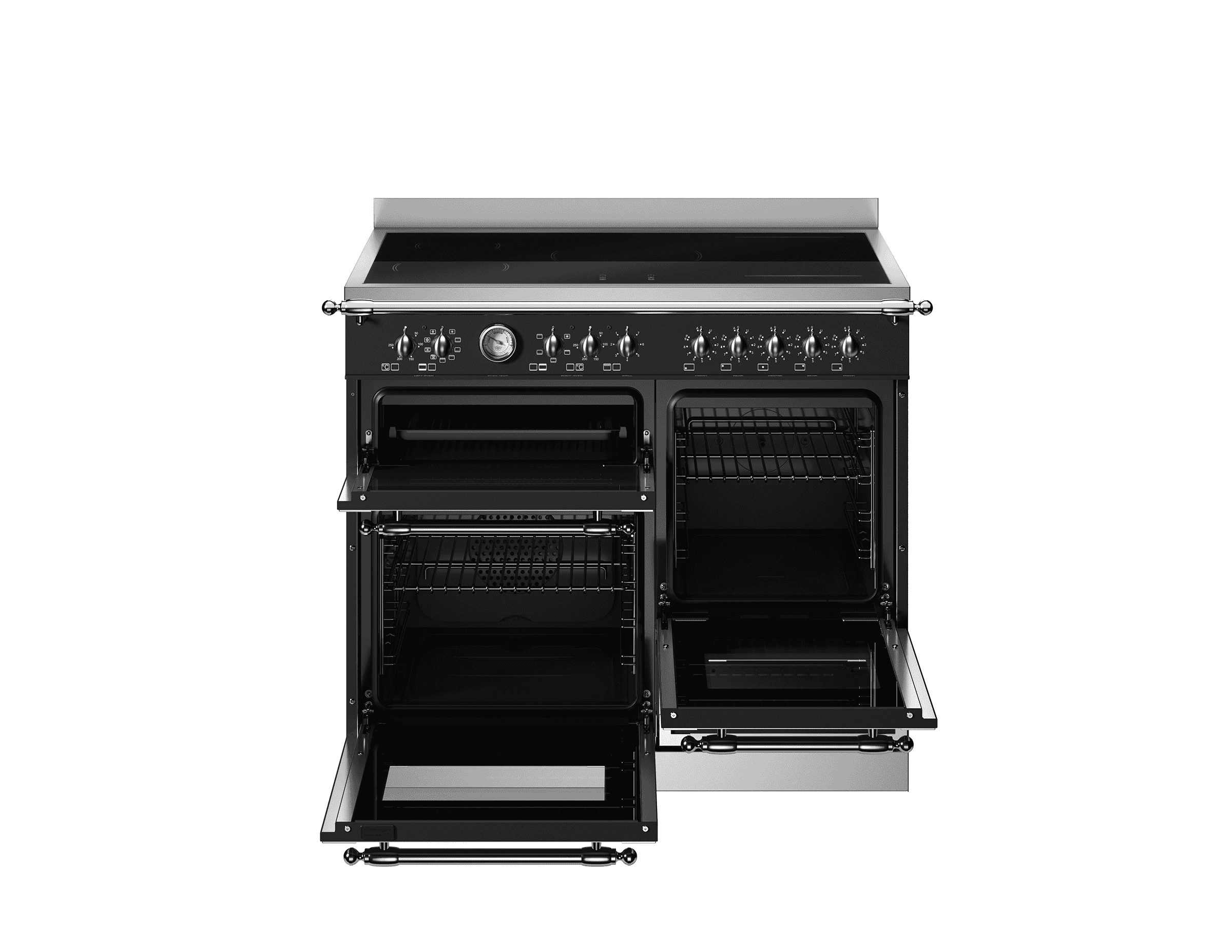 Bertazzoni, Heritage-serien, Induktionsspis, 100 cm, 5 zoner, 3 ugnar. Mattsvart