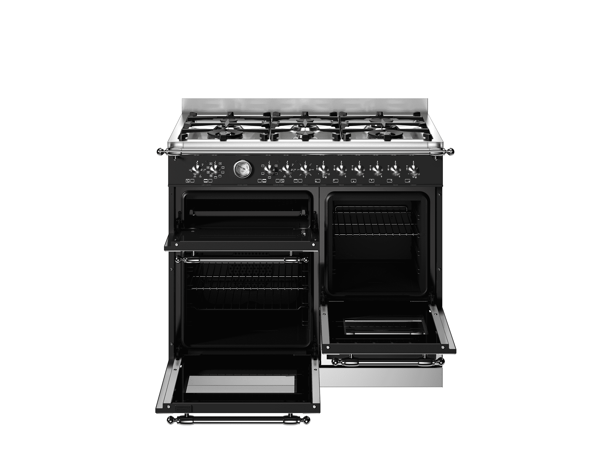 Bertazzoni, Heritage-serien, Gasspis, 100 cm, 6 brännare, 3 ugnar. Mattsvart