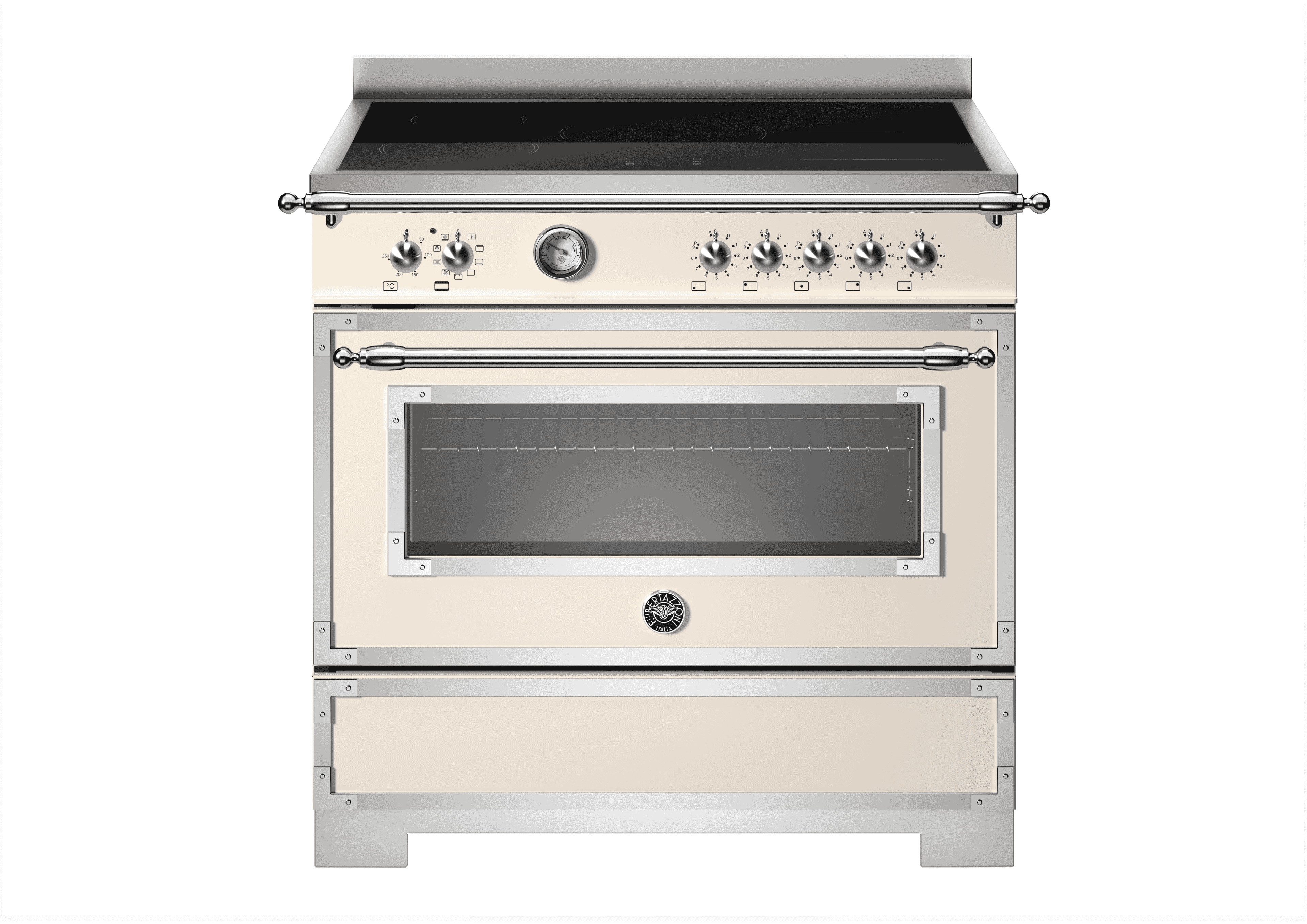 Bertazzoni, Heritage-serien, Induktionsspis, 90 cm, 5 zoner, 1 ugn. Elfenbensvit