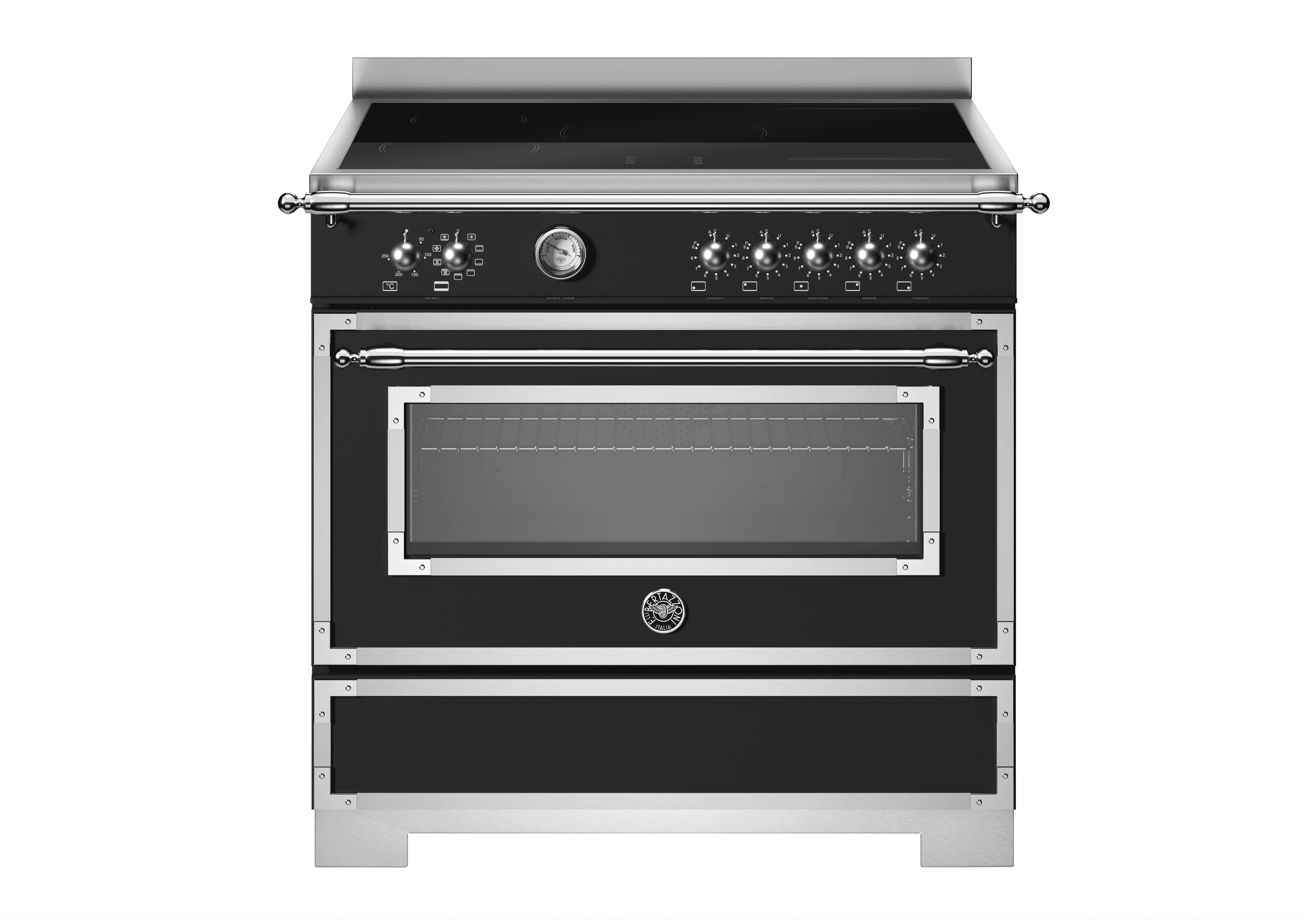 Bertazzoni, Heritage-serien, Induktionsspis, 90 cm, 5 zoner, 1 ugn. Mattsvart