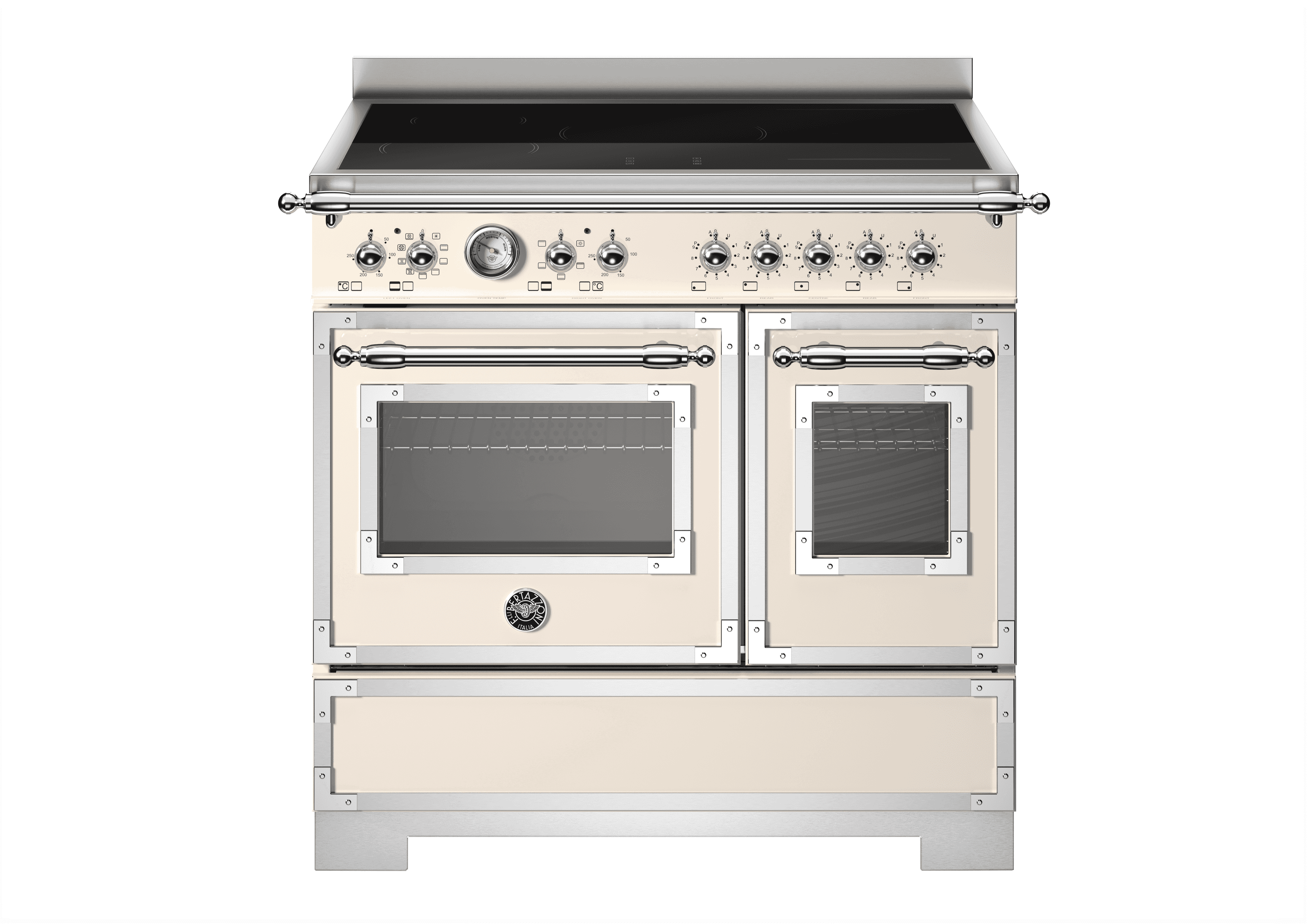 Bertazzoni, Heritage-serien, Induktionsspis, 90 cm, 5 zoner, 2 ugnar. Elfenbensvit