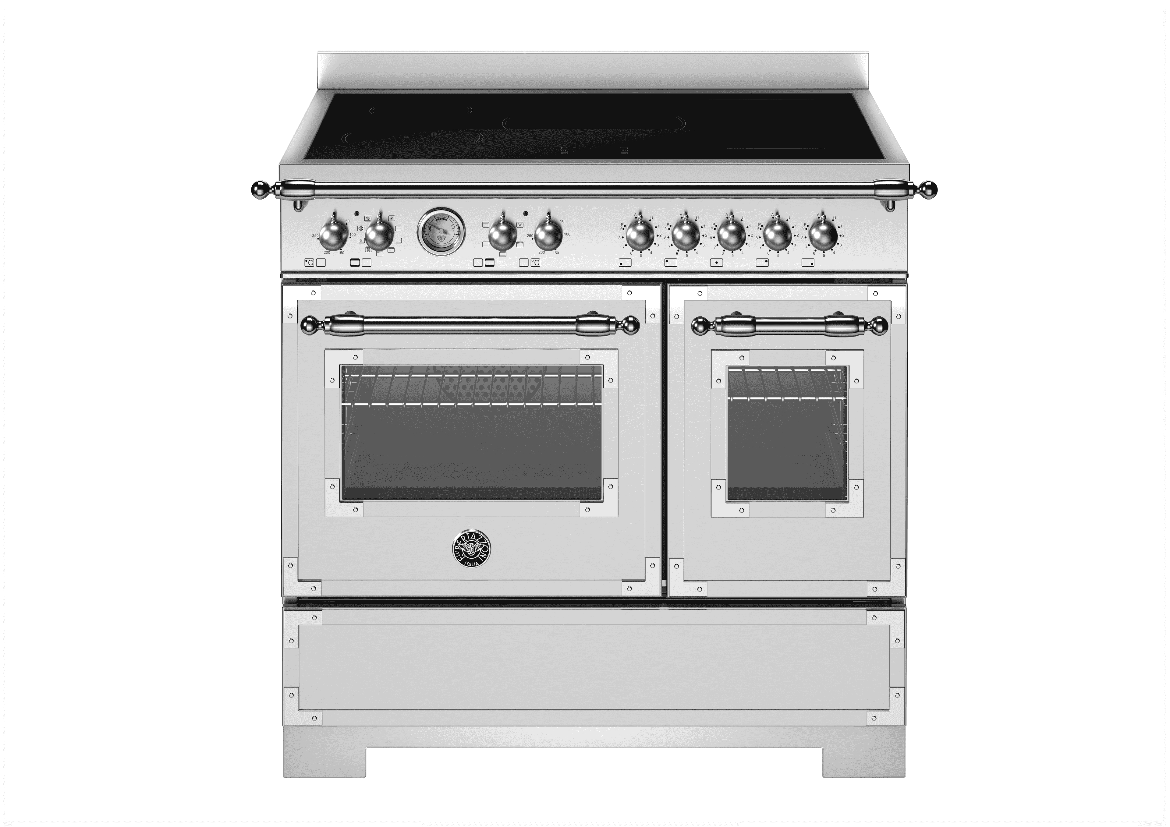 Bertazzoni, Heritage-serien, Induktionsspis, 90 cm, 5 zoner, 2 ugnar. Rostfri