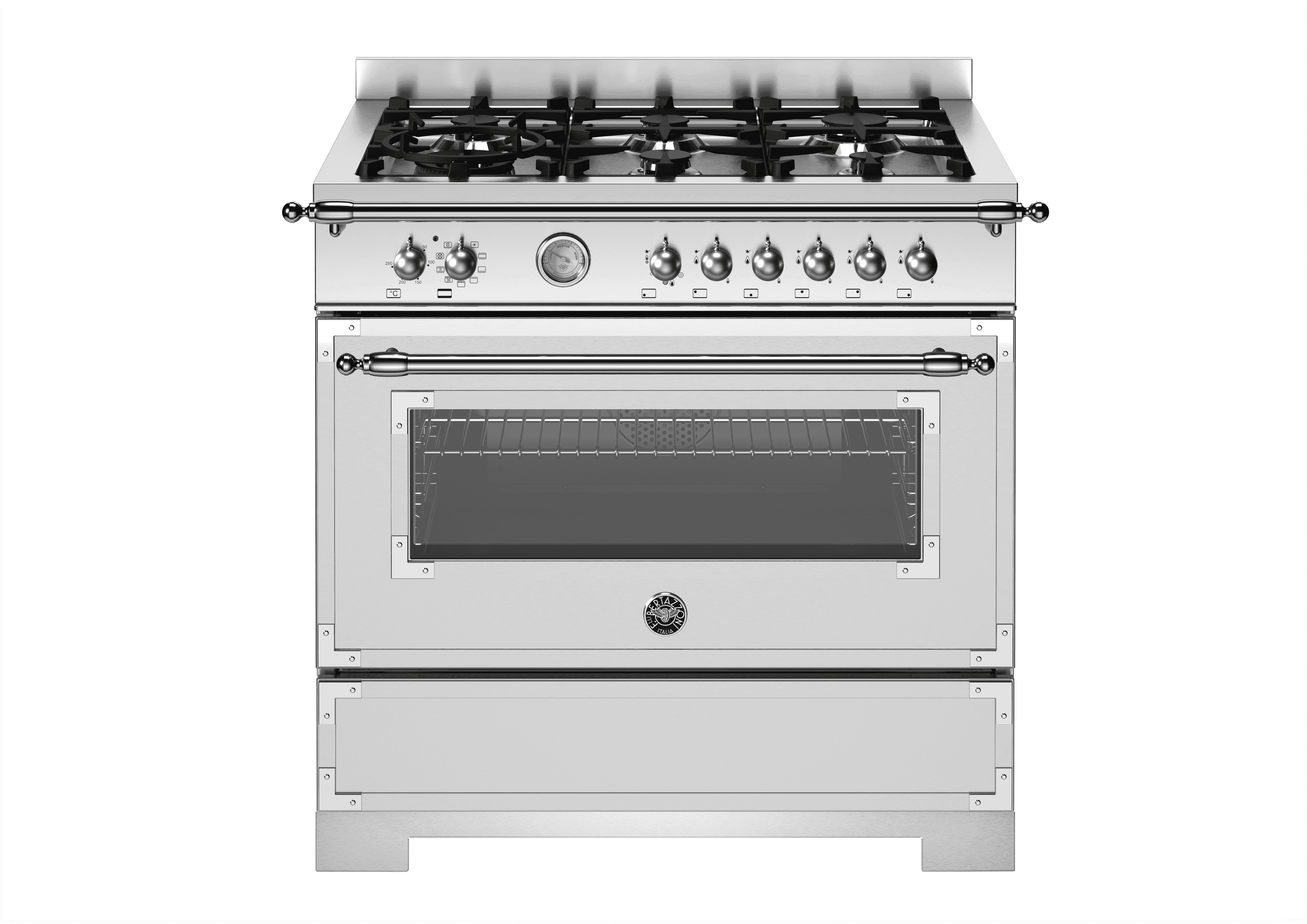 Bertazzoni, Heritage-serien, Gasspis, 90 cm, 6 brännare, 1 ugn. Rostfri