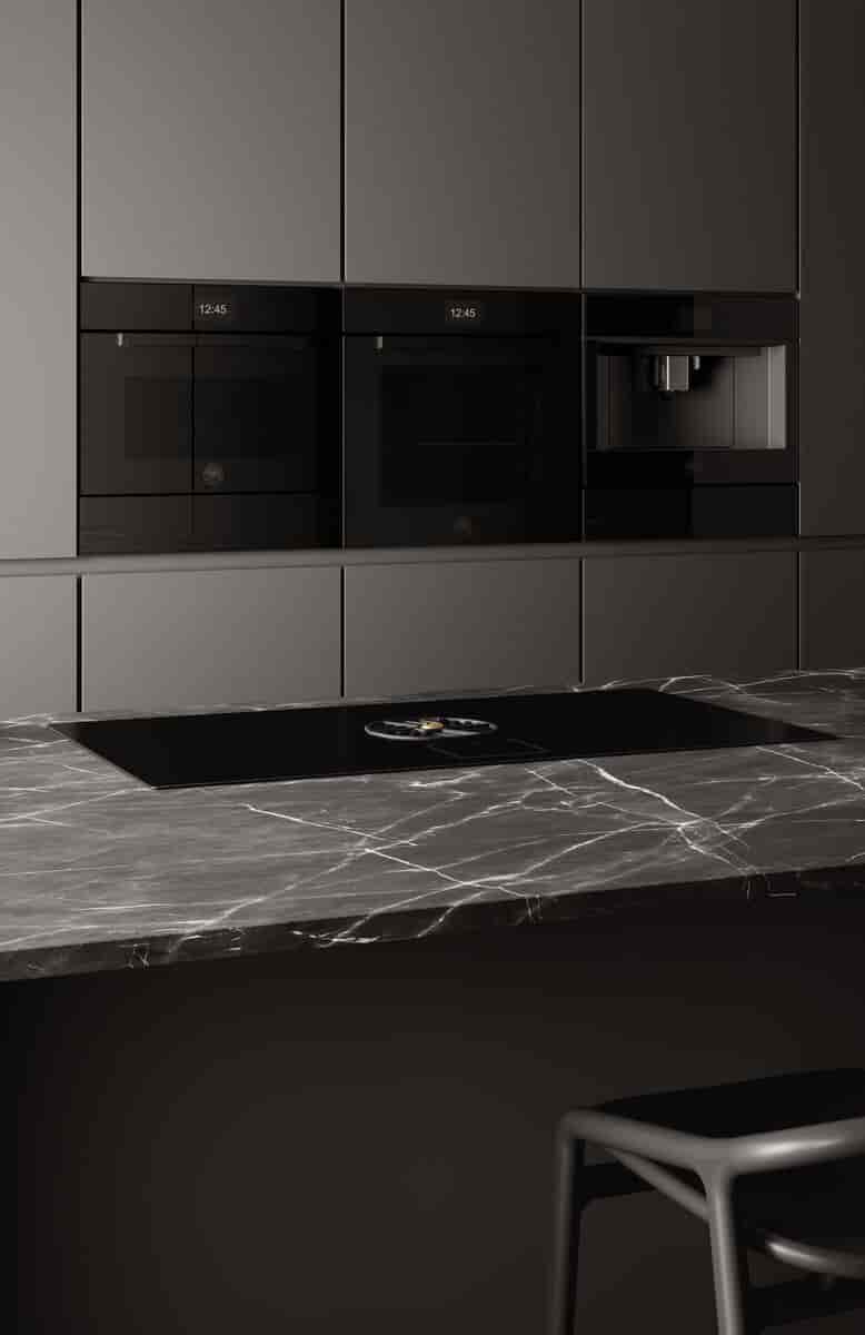 Bertazzoni Kombiugn med mikro, TFT, svart glas, Modern-series