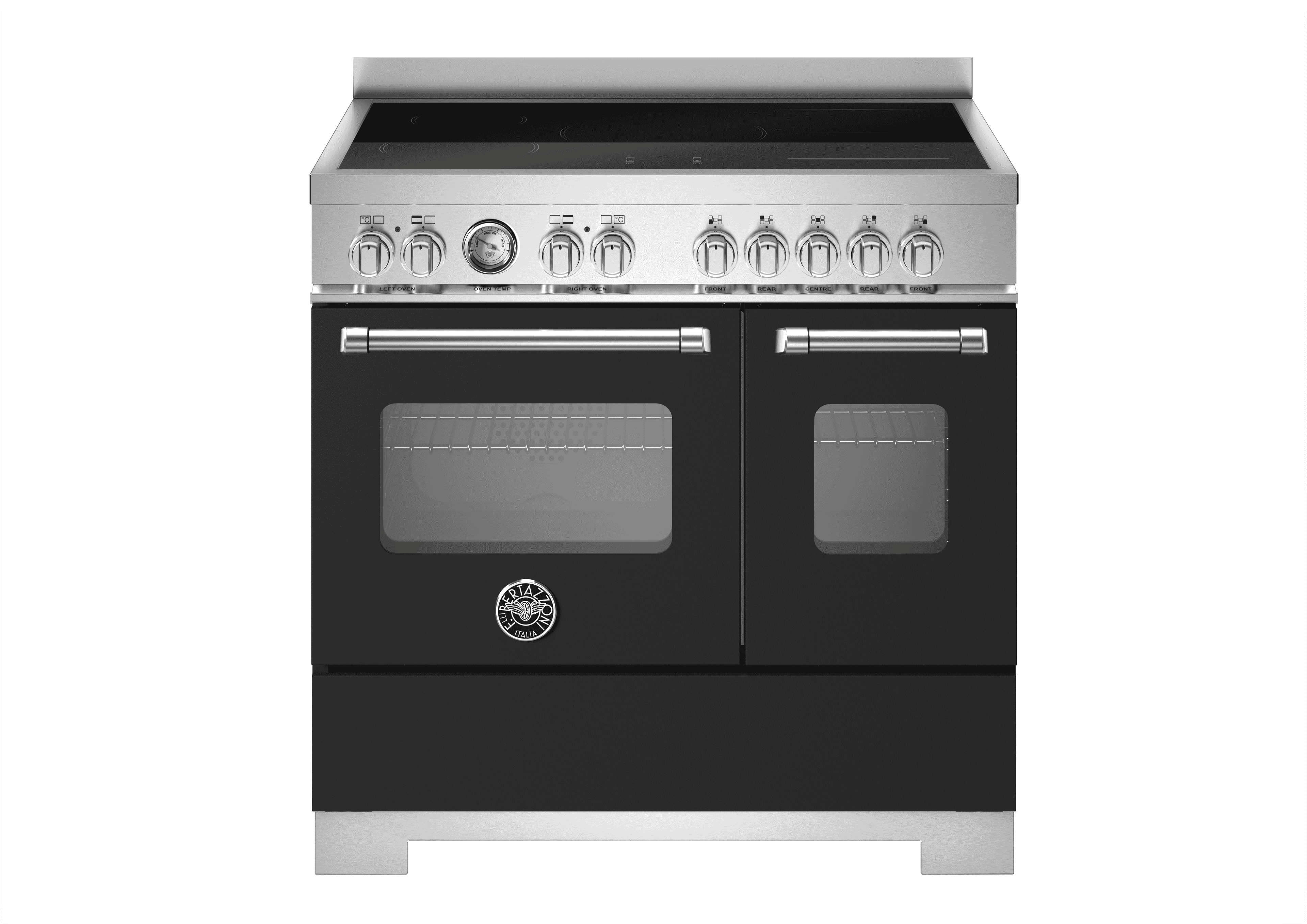 Bertazzoni, Master-serien, Induktionsspis, 90 cm, 5 zoner, 2 ugnar. Mattsvart