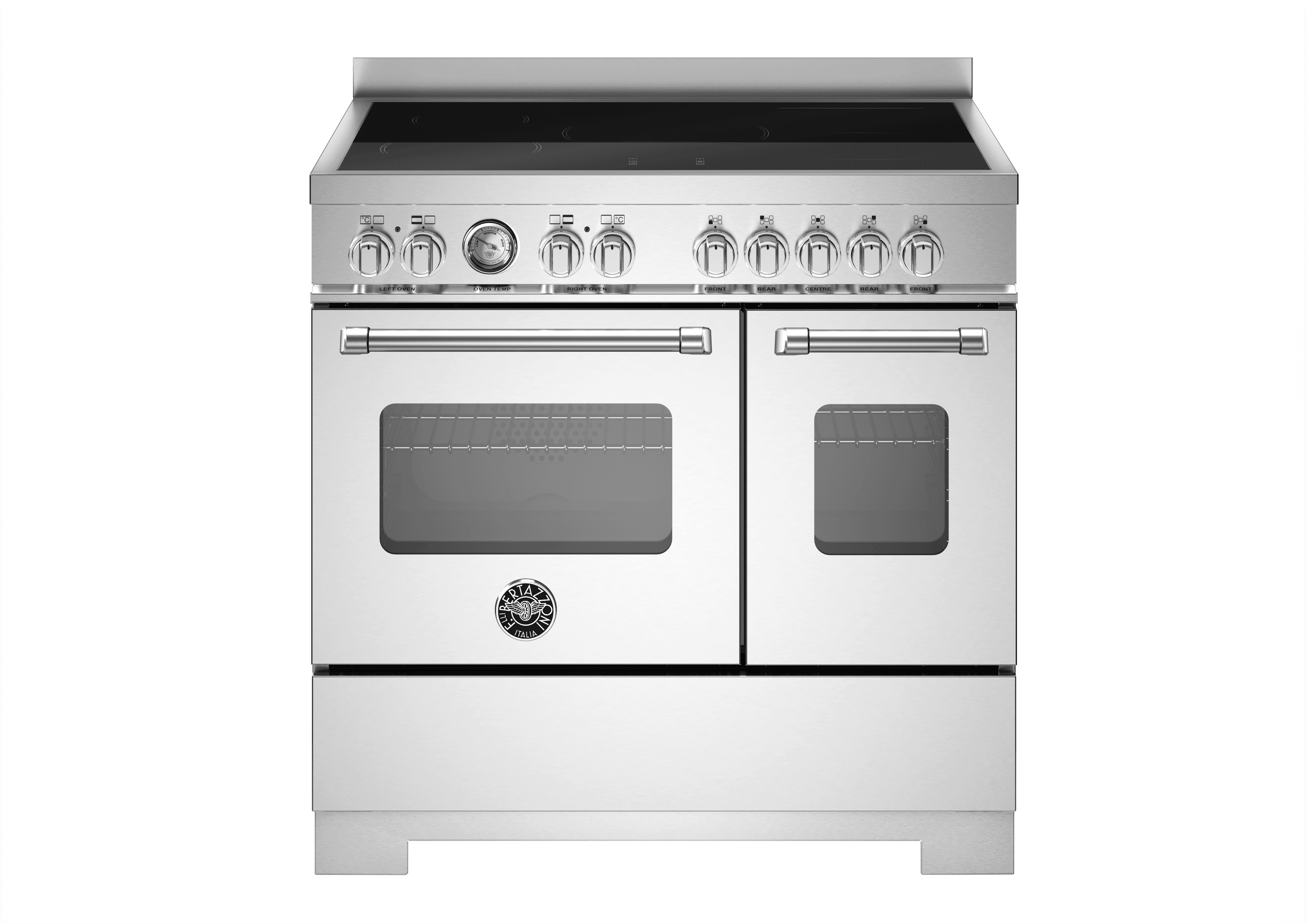Bertazzoni, Master-serien, Induktionsspis, 90 cm, 5 zoner, 2 ugnar. Rostfri