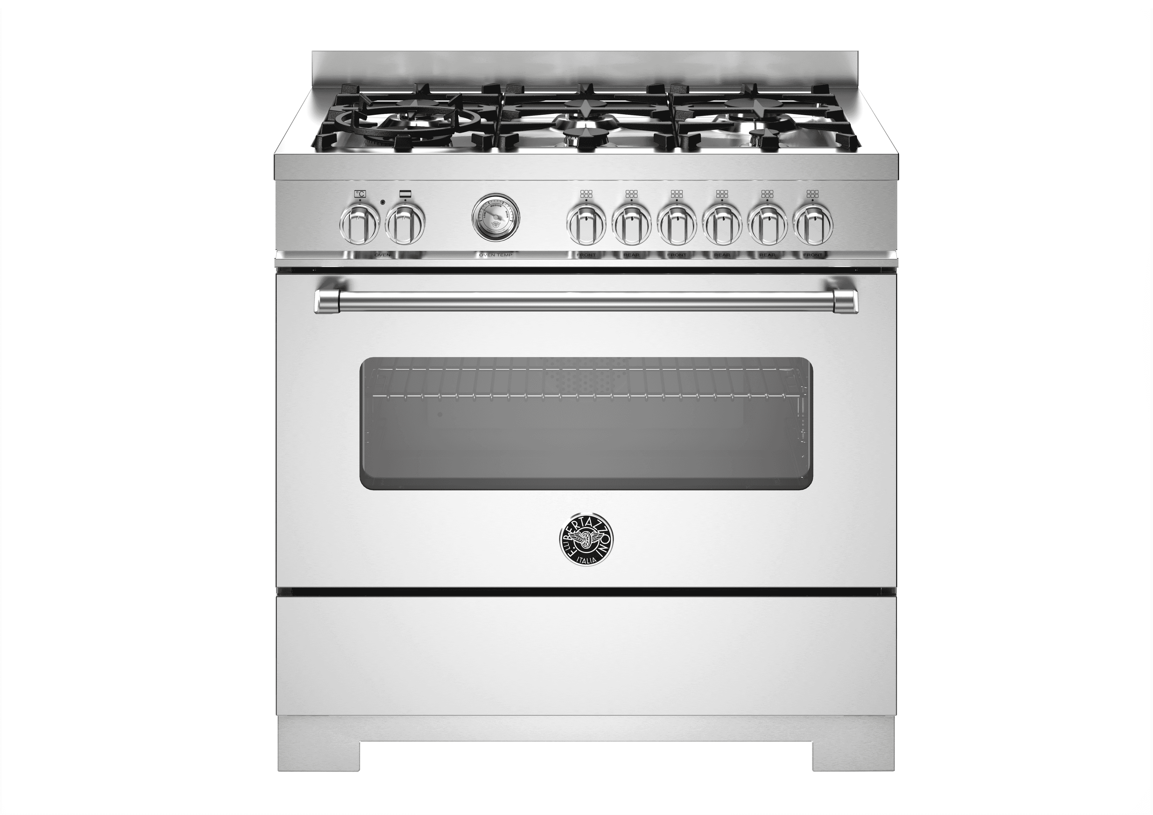 Bertazzoni, Master-serien, Gasspis, 90 cm, 6 brännare, 1 ugn. Rostfri