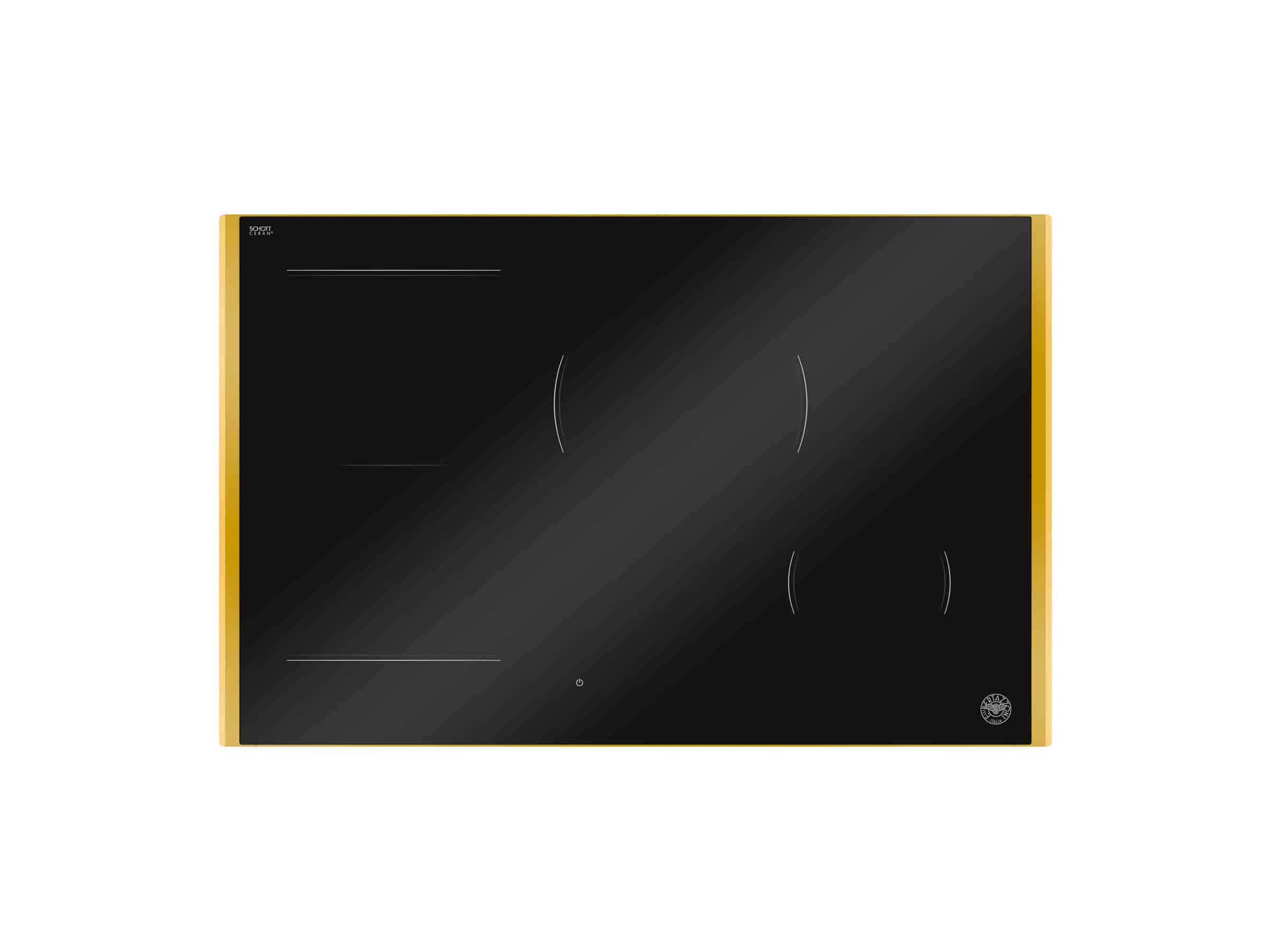 Bertazzoni Premium Induktionshäll, 78 cm, 4 zoner (1 Flex), invisible slider + guld-ram