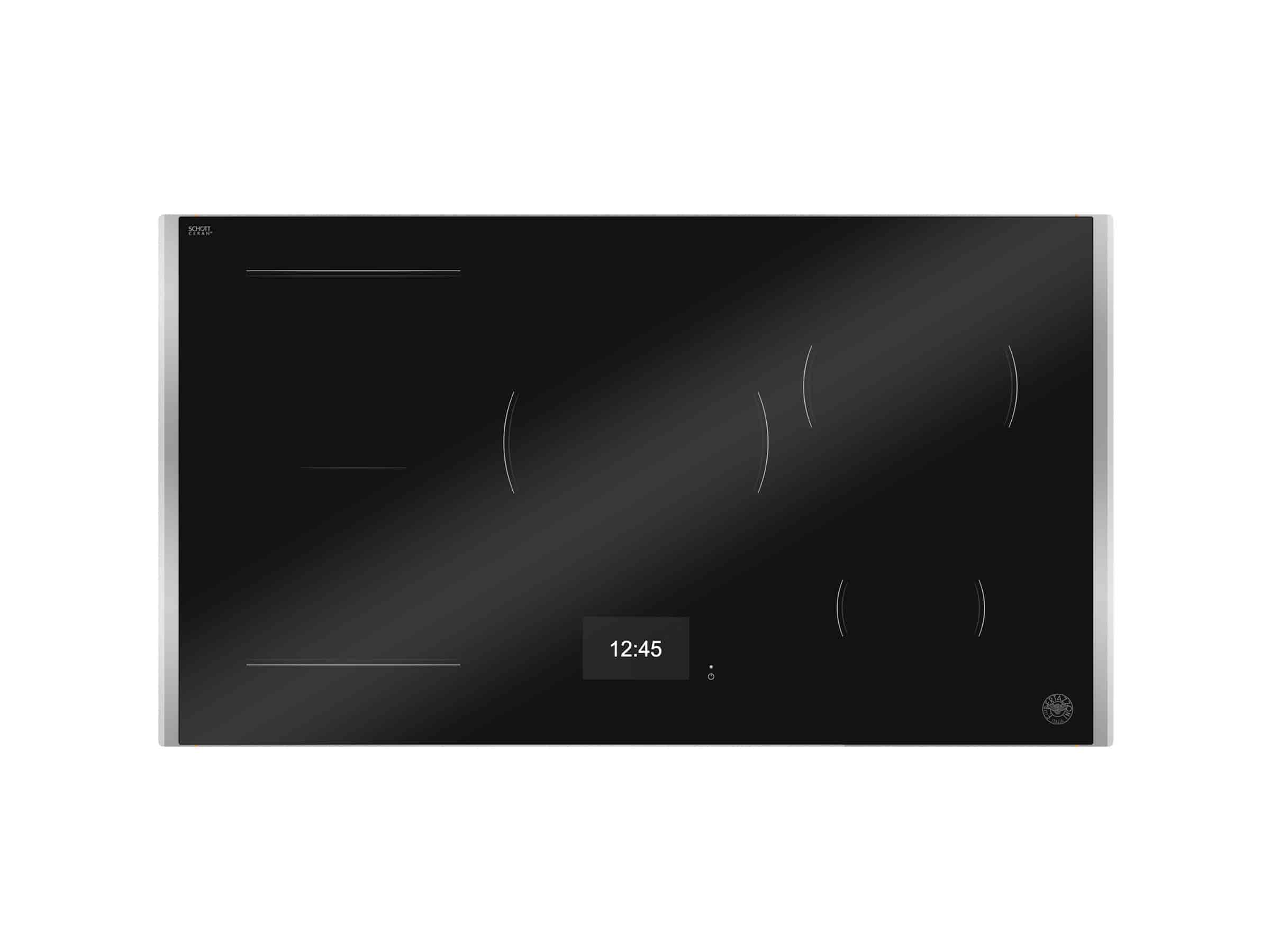 Bertazzoni Super-Premium Induktionshäll, 90 cm, TFT display, 5 zoner (1 Flex) + rostfri ram
