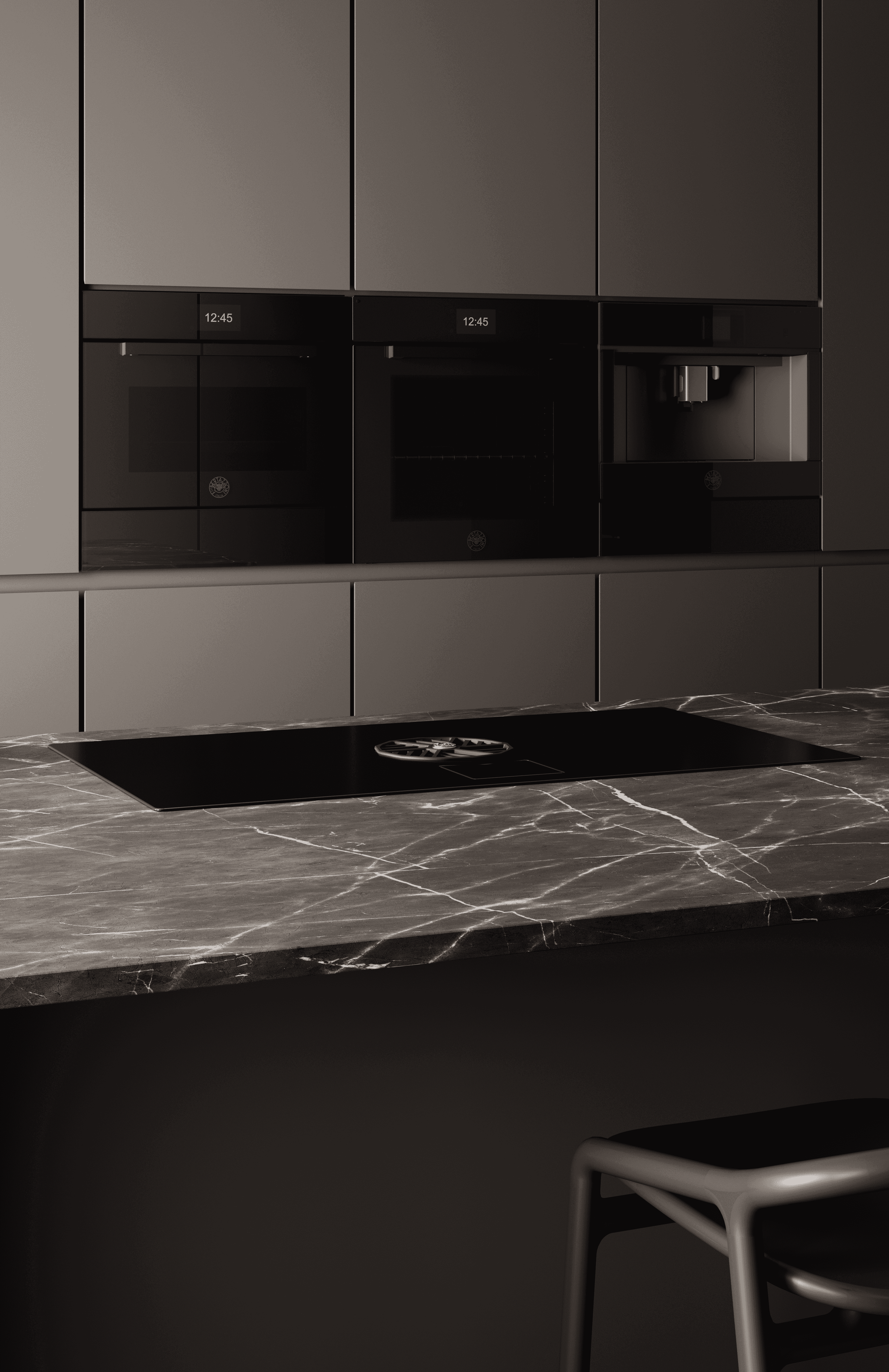Bertazzoni Ångugn med pyrolys TFT, svart glas, Modern-series