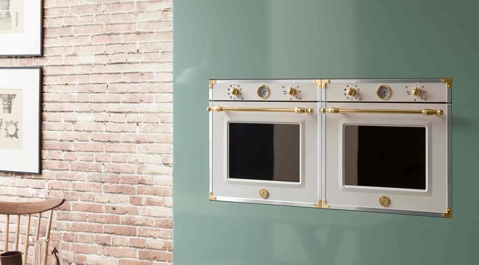 Bertazzoni F609HEREKTAG, Ugn 60 cm, elfenbensvit/guld