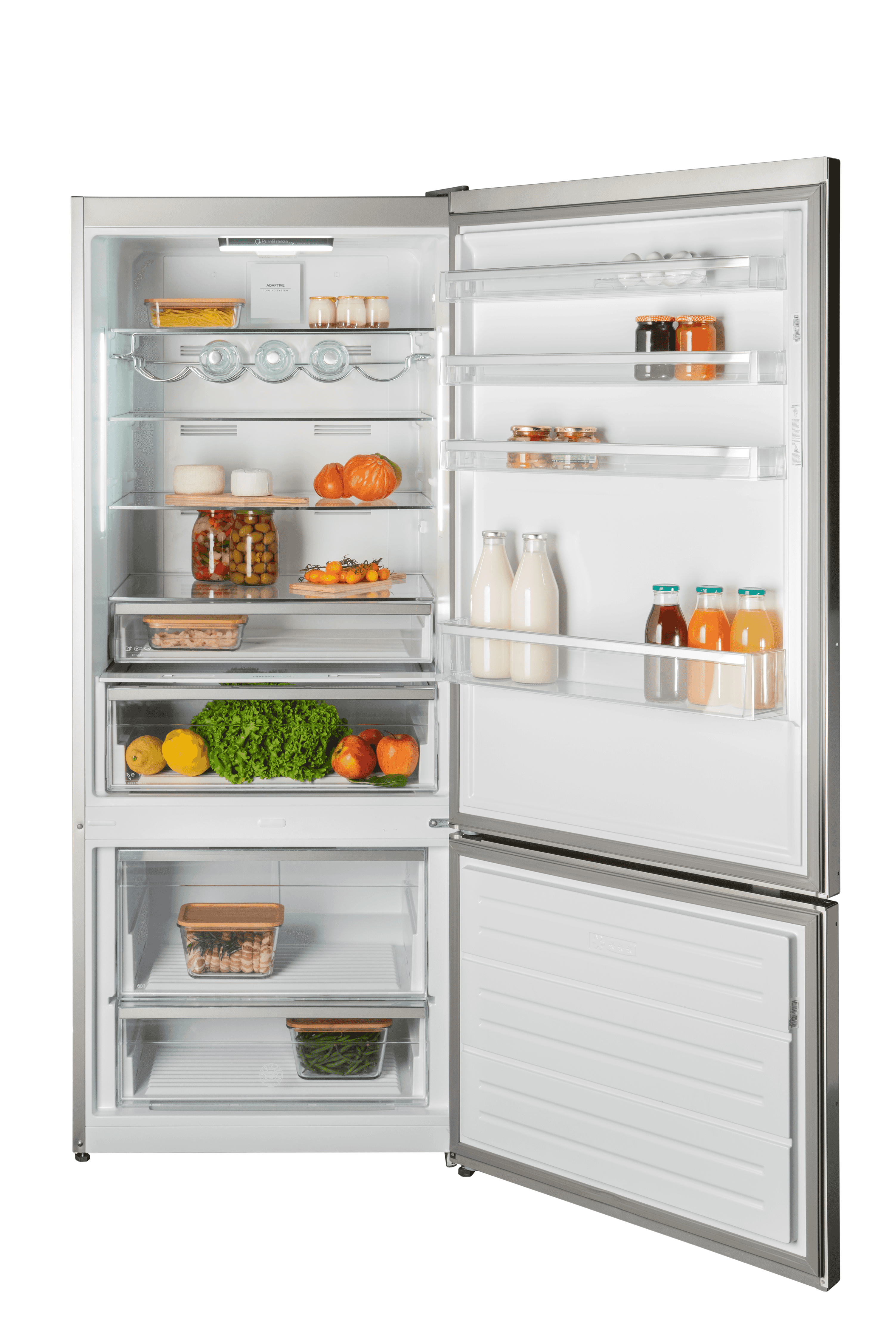 Bertazzoni, Kombinerad kyl/frys, 76 cm bred, 186 cm hög, rostfri, Professional-serien