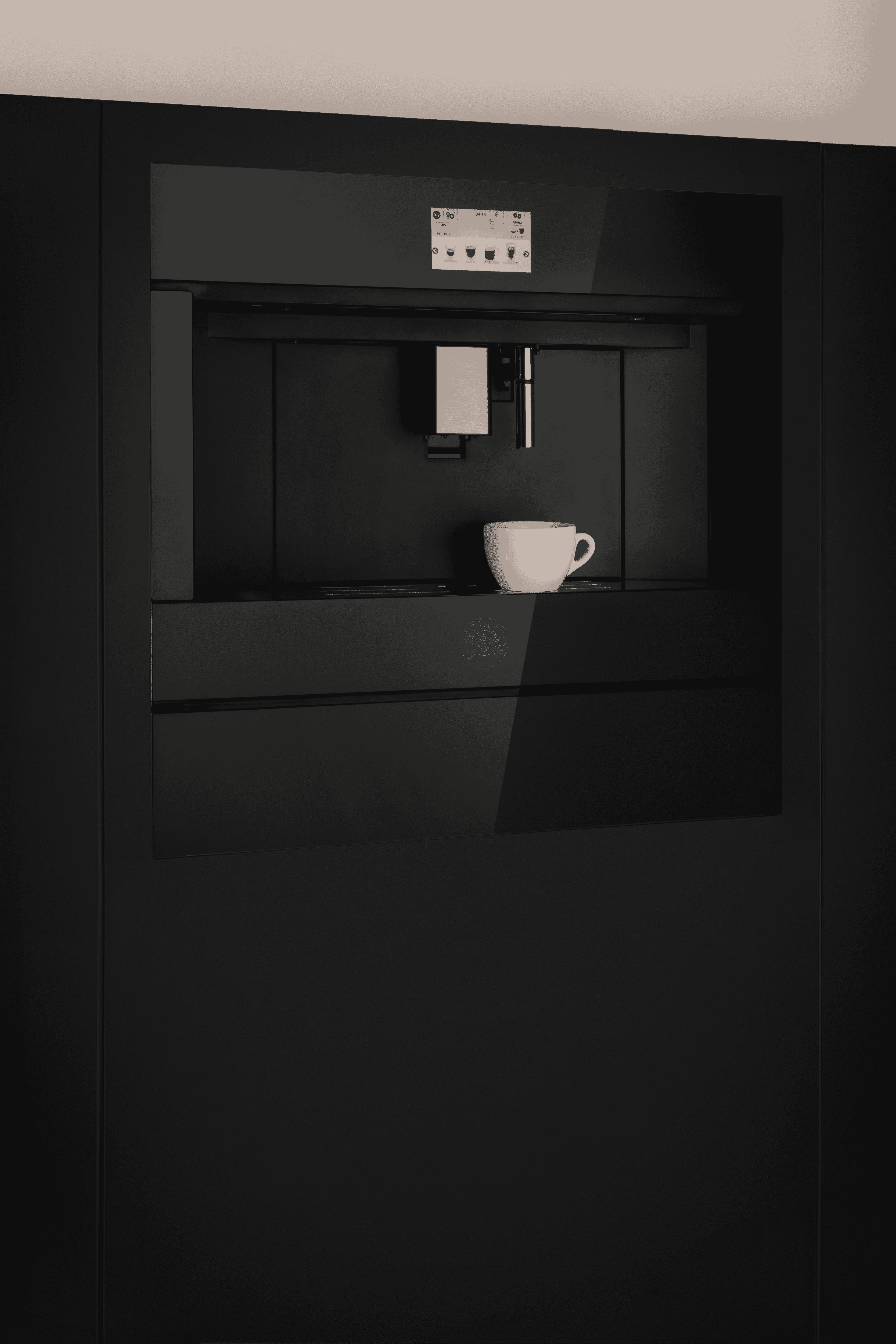 Bertazzoni Integrerad kaffemaskin, svart glas, Modern-series