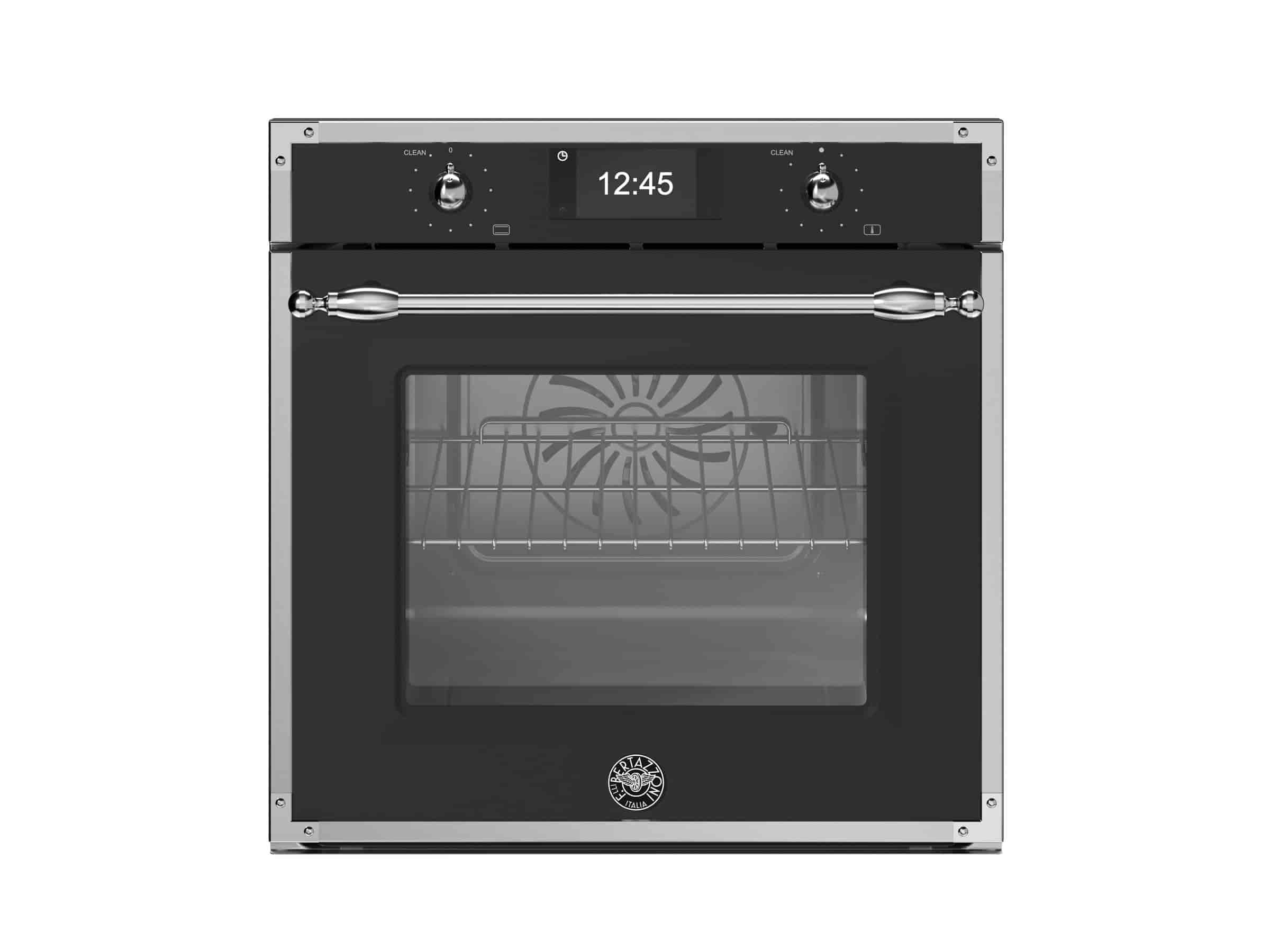 Bertazzoni Ångugn med pyrolys samt TFT-skärm, mattsvart/krom, Heritage-series