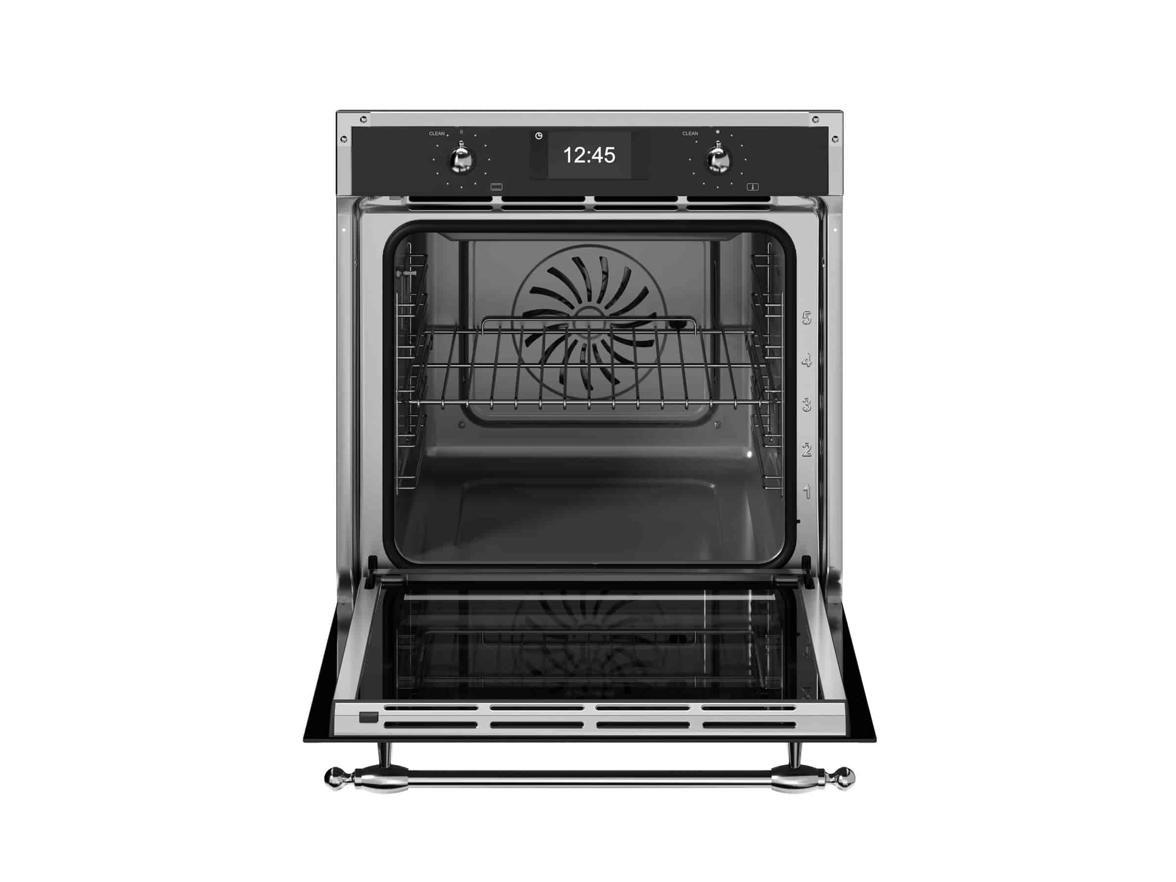 Bertazzoni Ångugn med pyrolys samt TFT-skärm, mattsvart/krom, Heritage-series