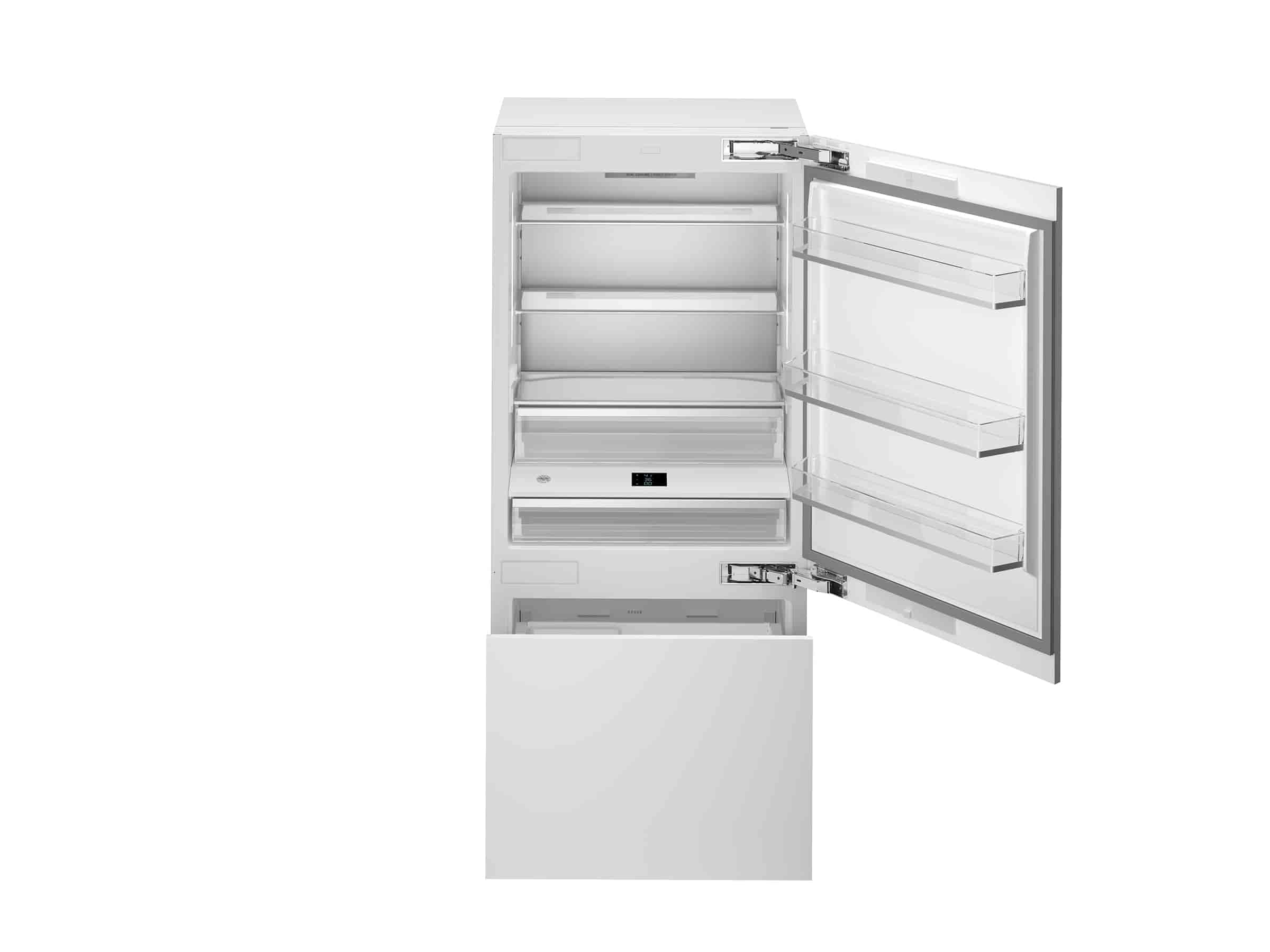 Bertazzoni, Helintegrerad kyl/frys 90 cm med ismaskin & vattendispenser, door-on-door, 213 hög