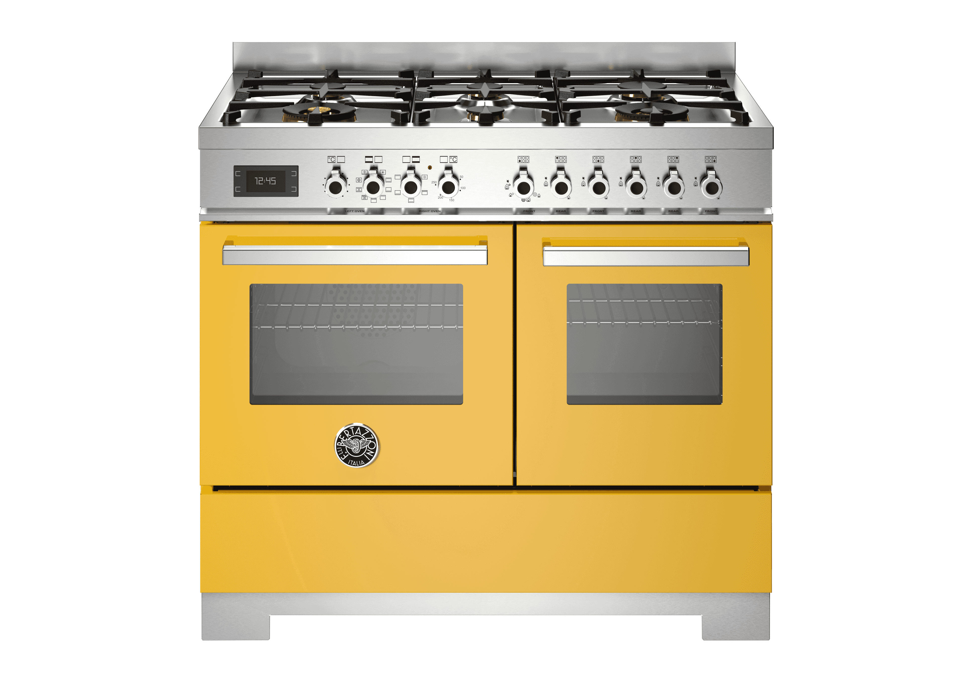 Bertazzoni, Professional-serien, Gasspis, 100 cm, 6 brännare, 2 ugnar. Gul
