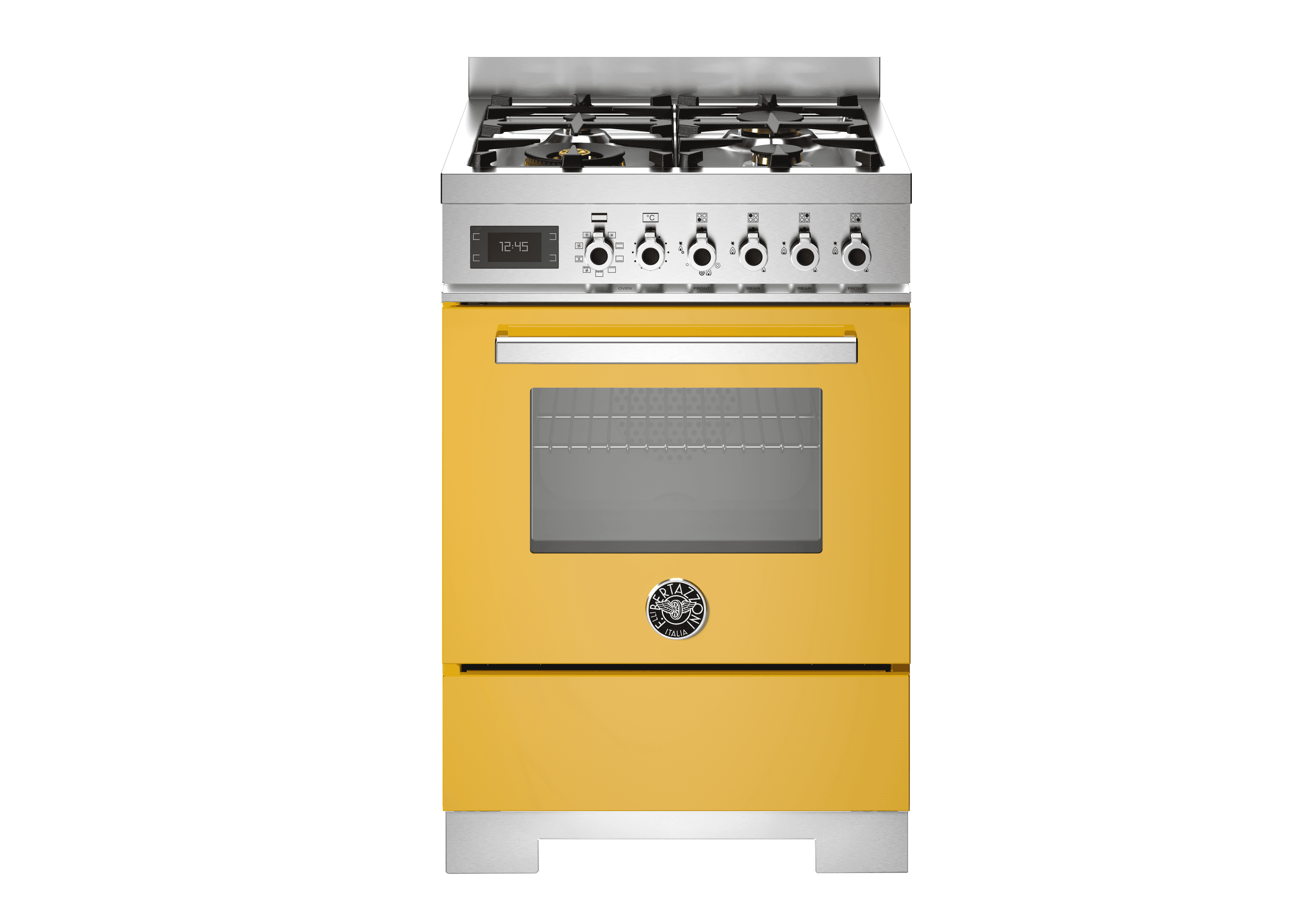 Bertazzoni, Professional-serien, Gasspis, 60 cm, 4 brännare, 1 ugn. Gul