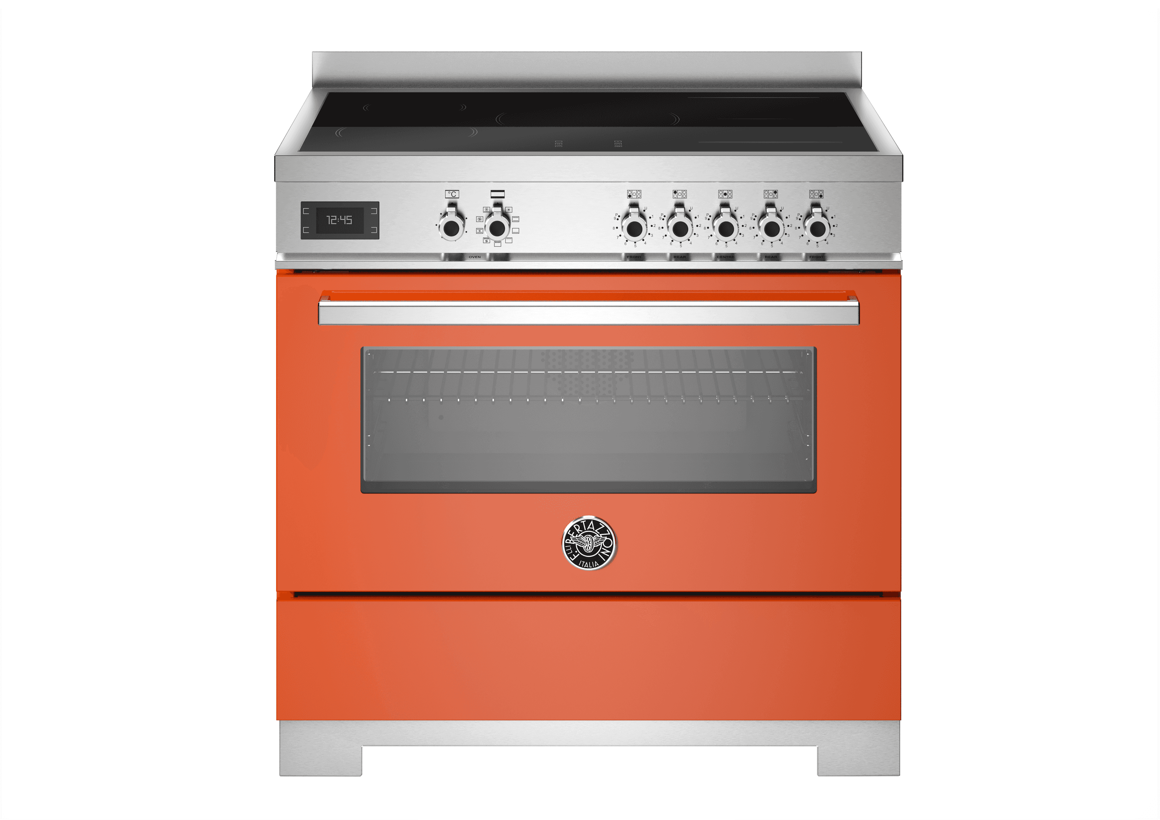 Bertazzoni, Professional-serien, Induktionsspis, 90 cm, 5 zoner, 1 ugn. Orange