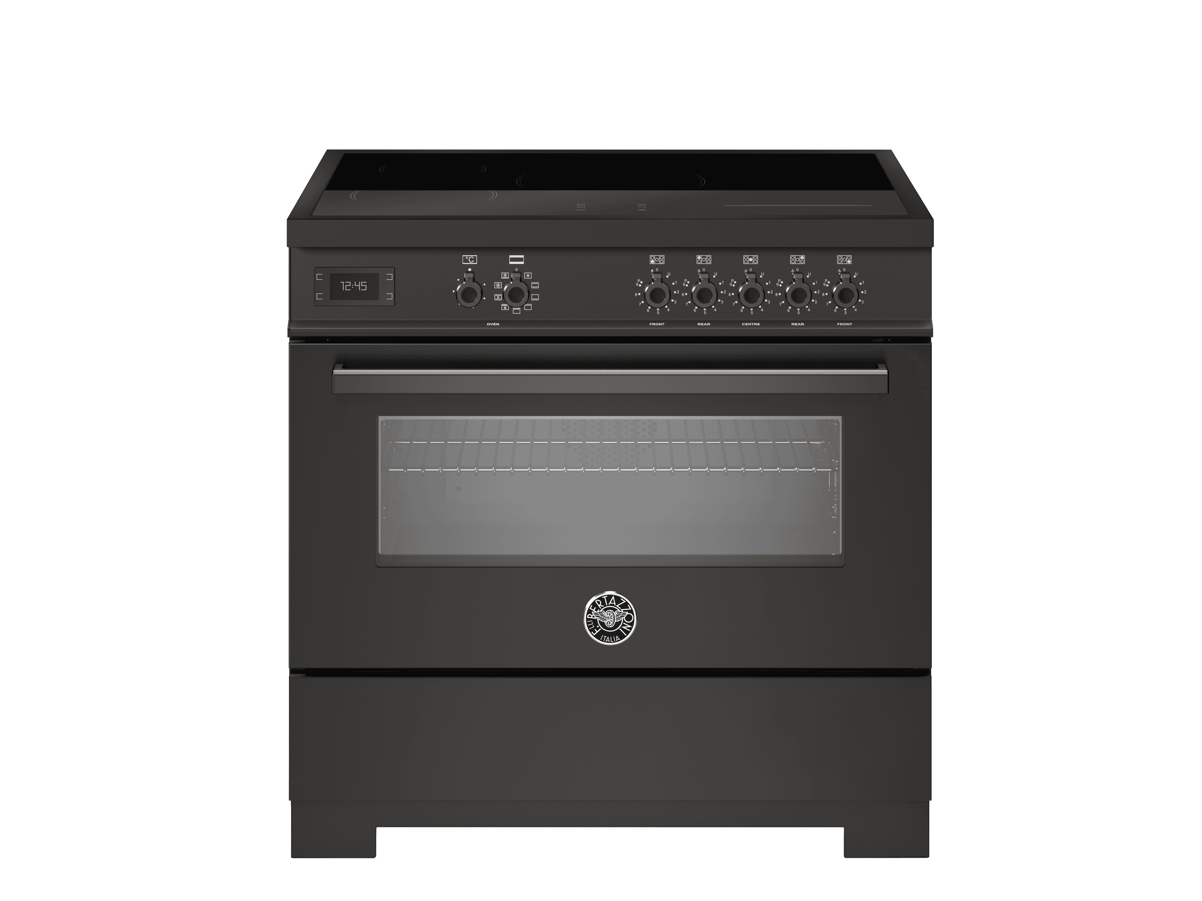 Bertazzoni, Professional-serien, Induktionsspis, 90 cm, 5 zoner, 1 ugn. Carbonio