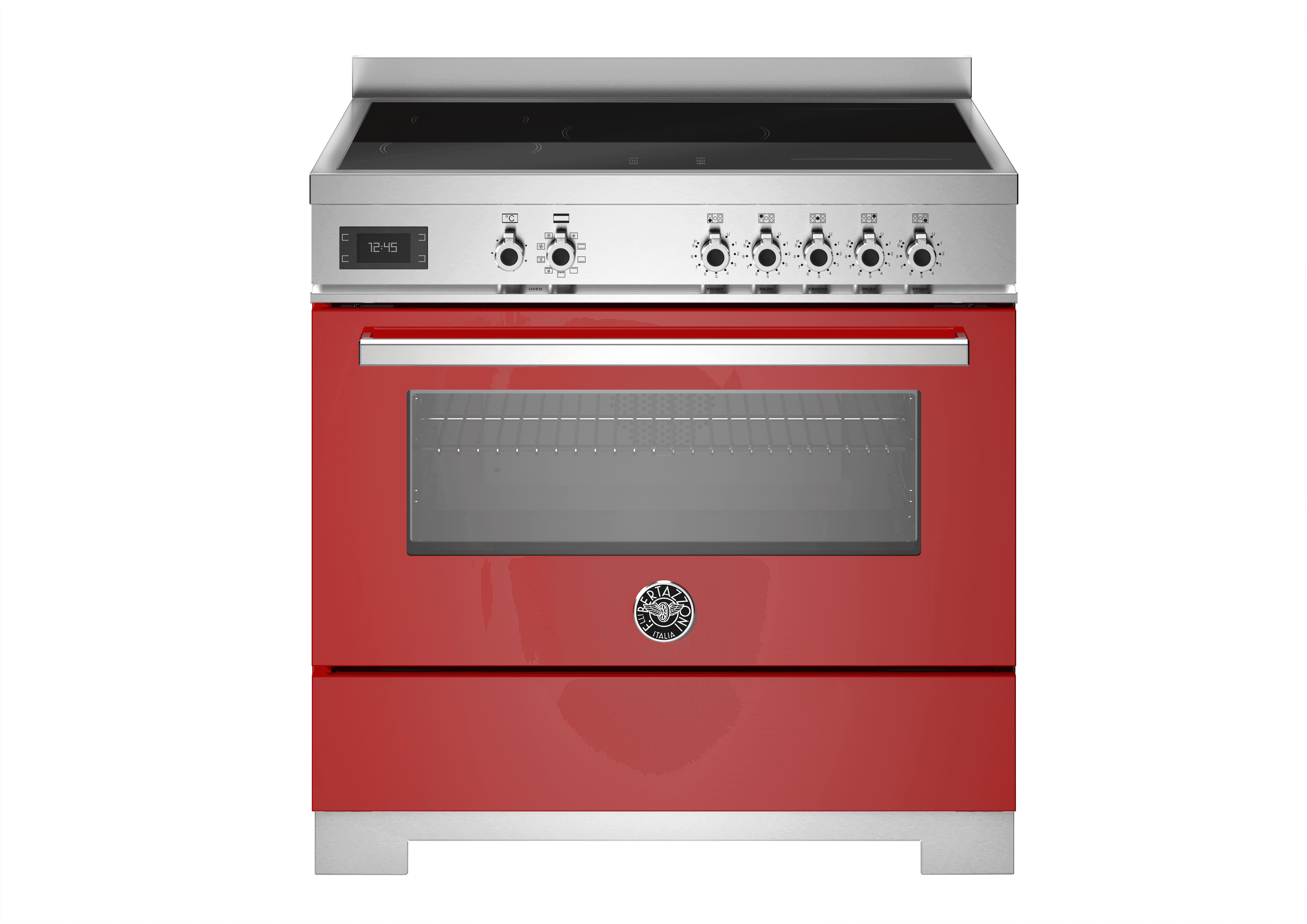 Bertazzoni, Professional-serien, Induktionsspis, 90 cm, 5 zoner, 1 ugn. Röd