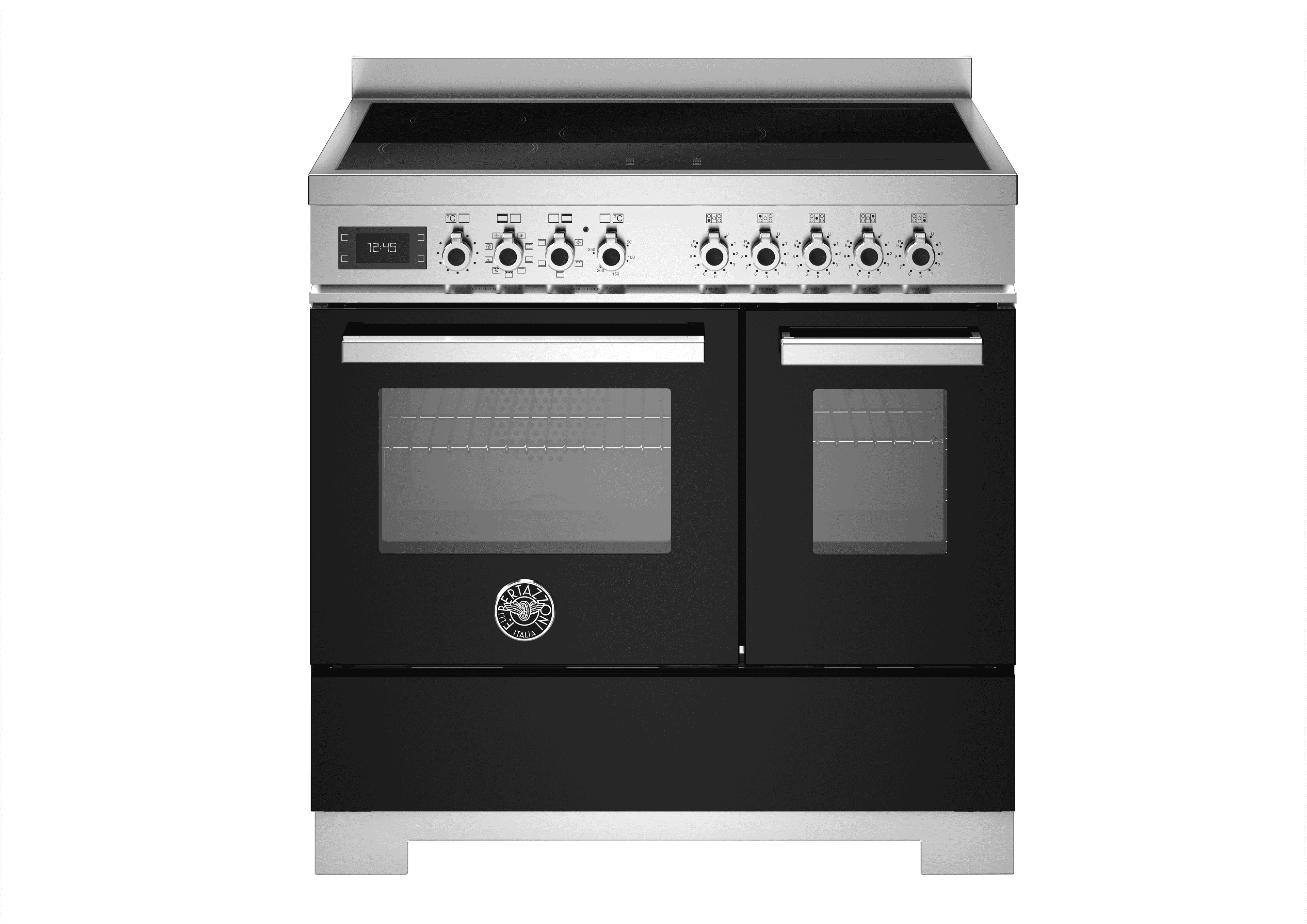 Bertazzoni, Professional-serien, Induktionsspis, 90 cm, 5 zoner, 2 ugnar. Svart