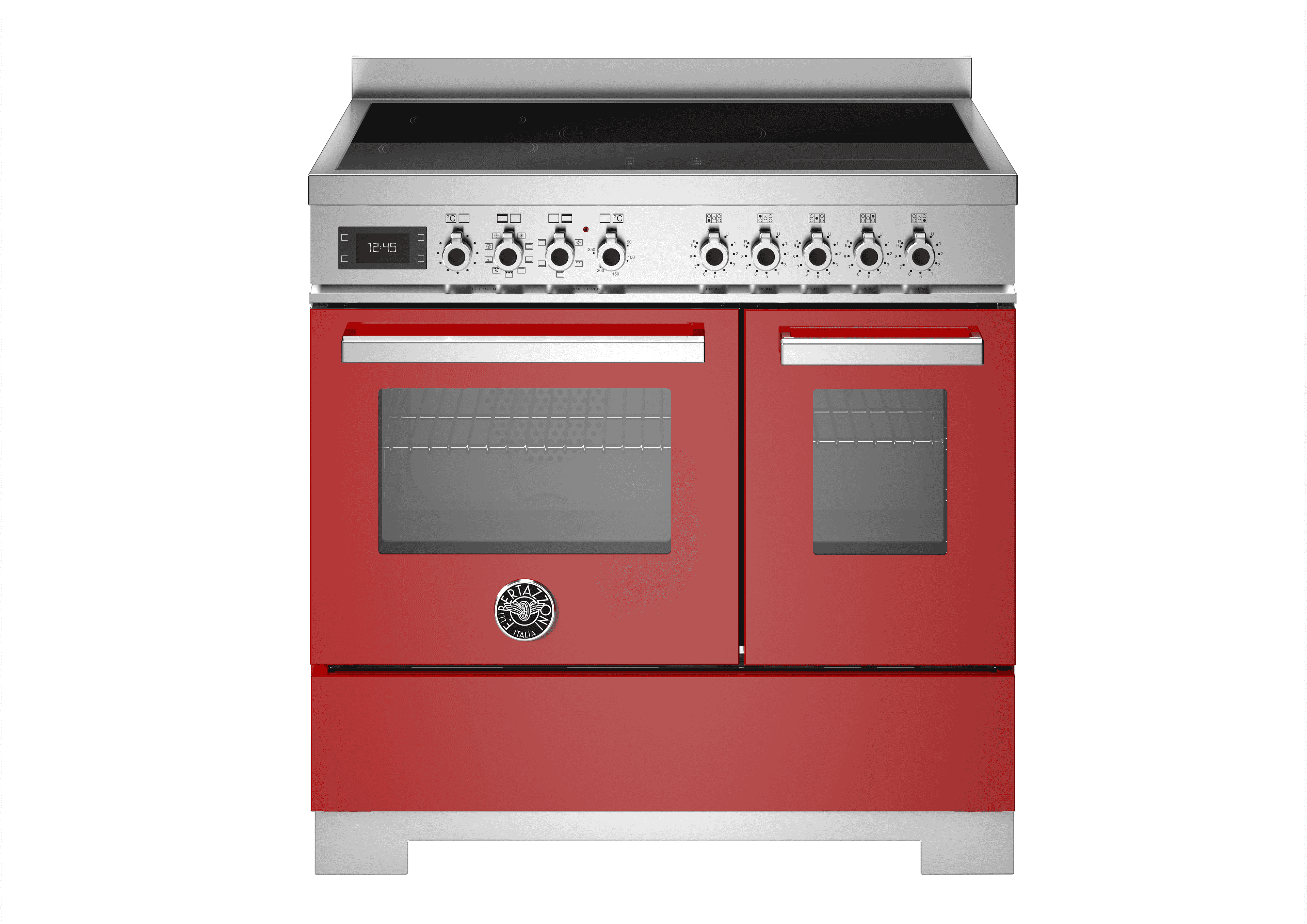 Bertazzoni, Professional-serien, Induktionsspis, 90 cm, 5 zoner, 2 ugnar. Röd