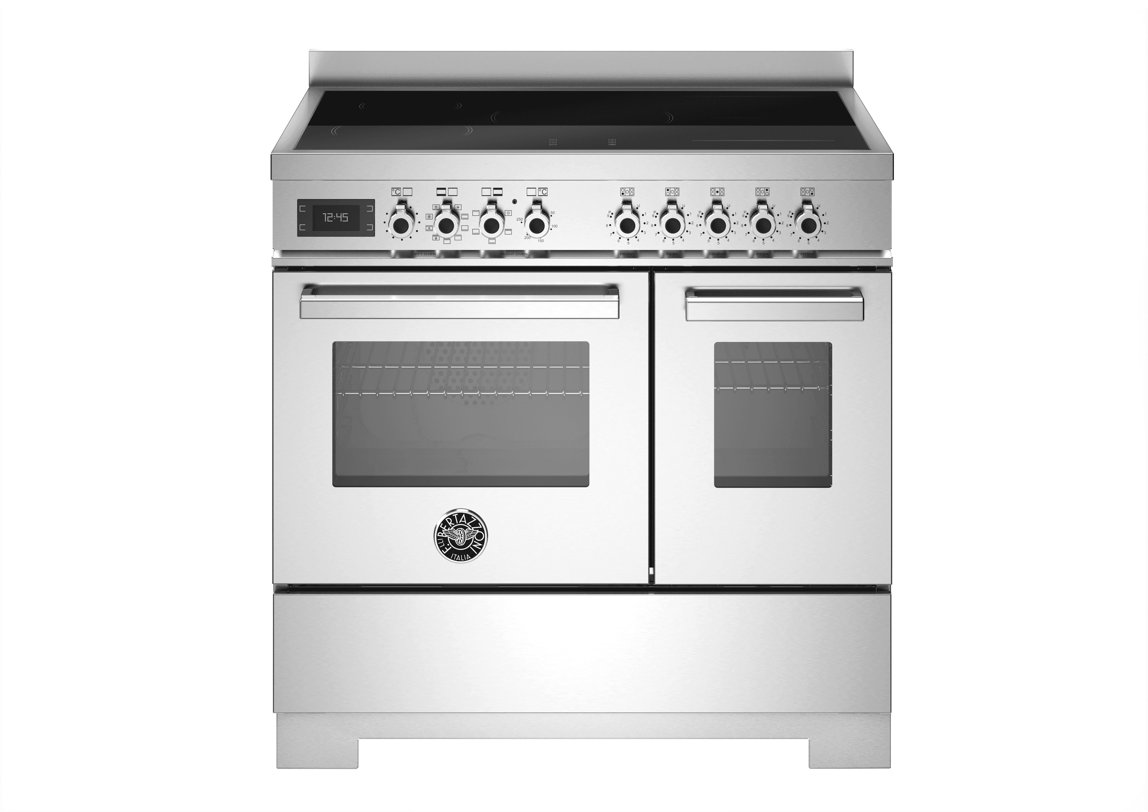 Bertazzoni, Professional-serien, Induktionsspis, 90 cm, 5 zoner, 2 ugnar. Rostfri