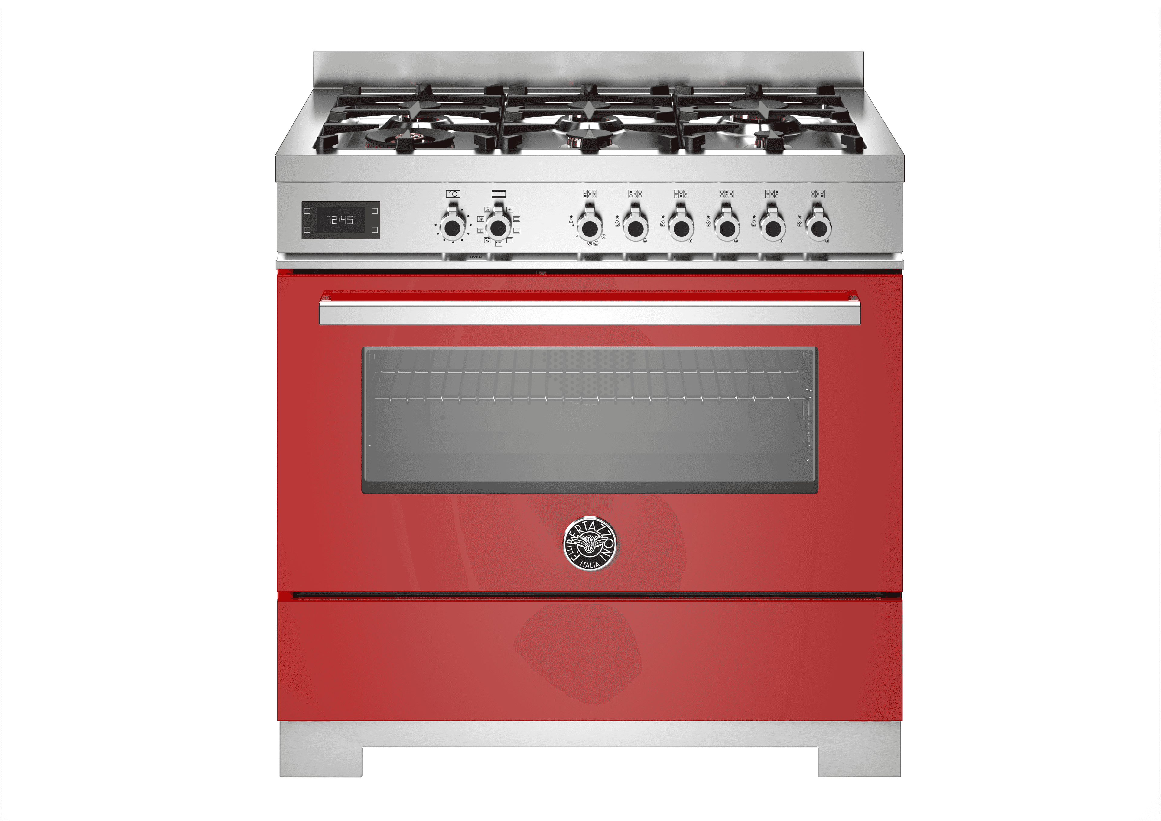 Bertazzoni, Professional-serien, Gasspis, 90 cm, 6 brännare, 1 ugn. Röd