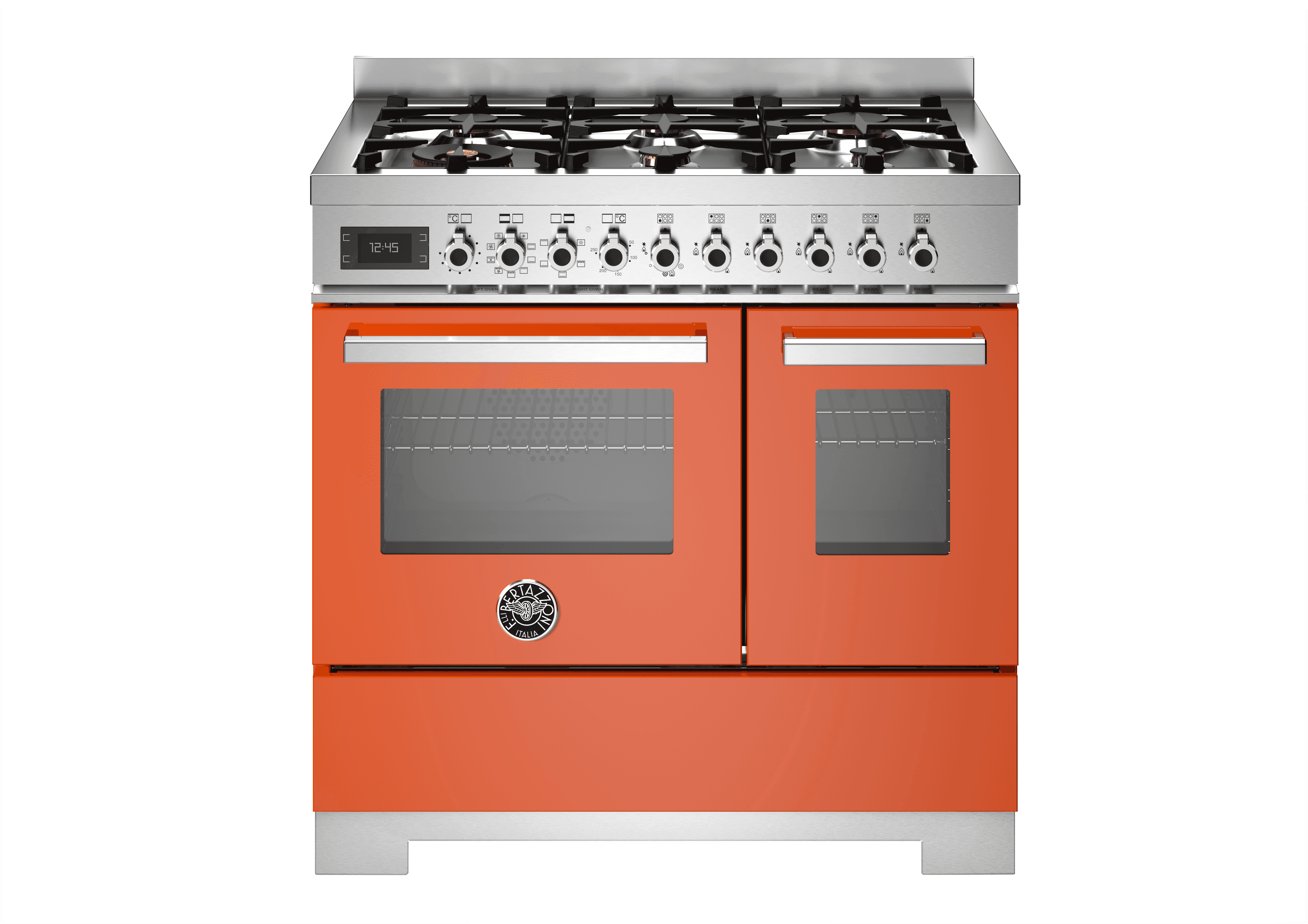 Bertazzoni, Professional-serien, Gasspis, 90 cm, 6 brännare, 2 ugnar. Orange