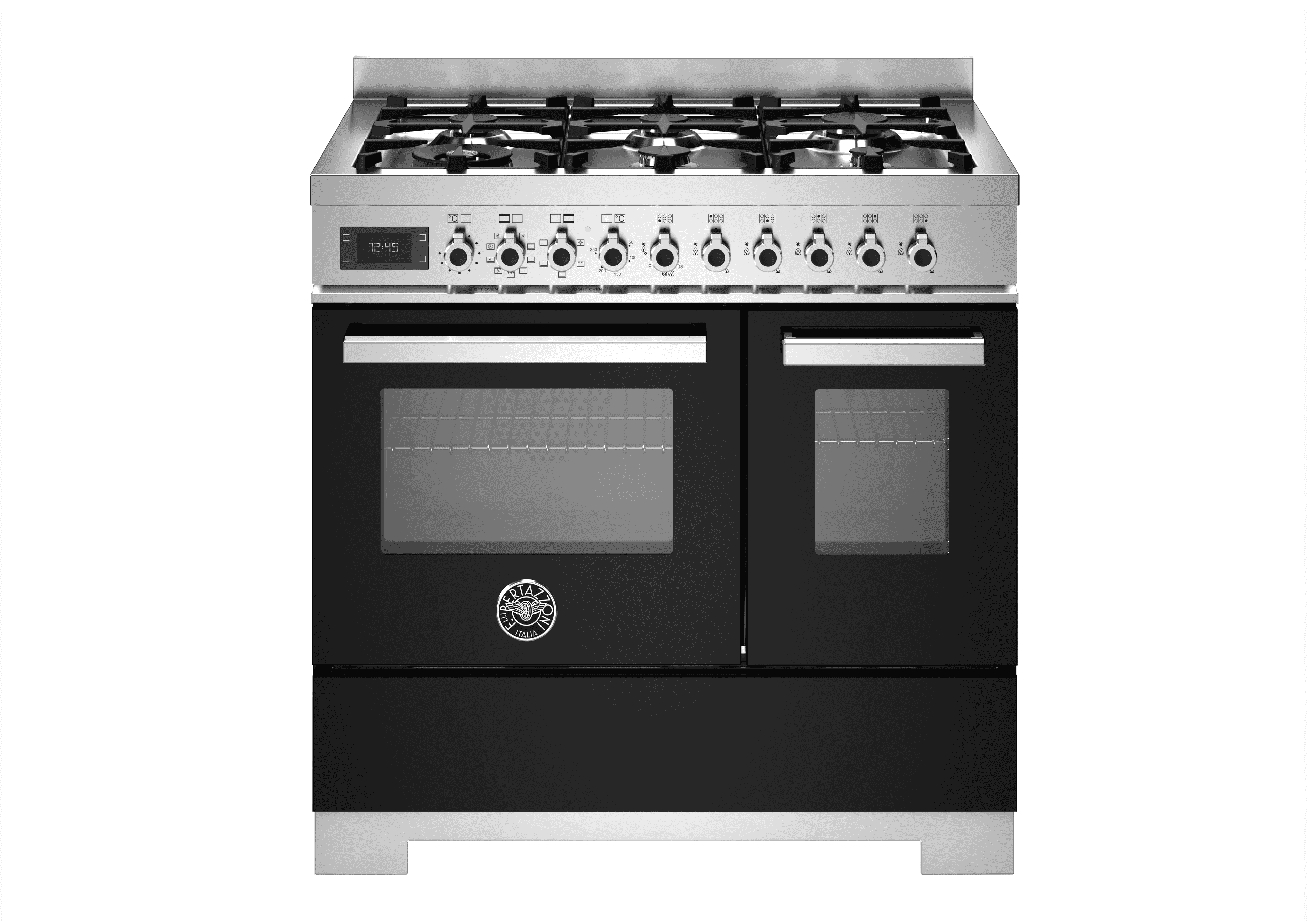 Bertazzoni, Professional-serien, Gasspis, 90 cm, 6 brännare, 2 ugnar. Svart