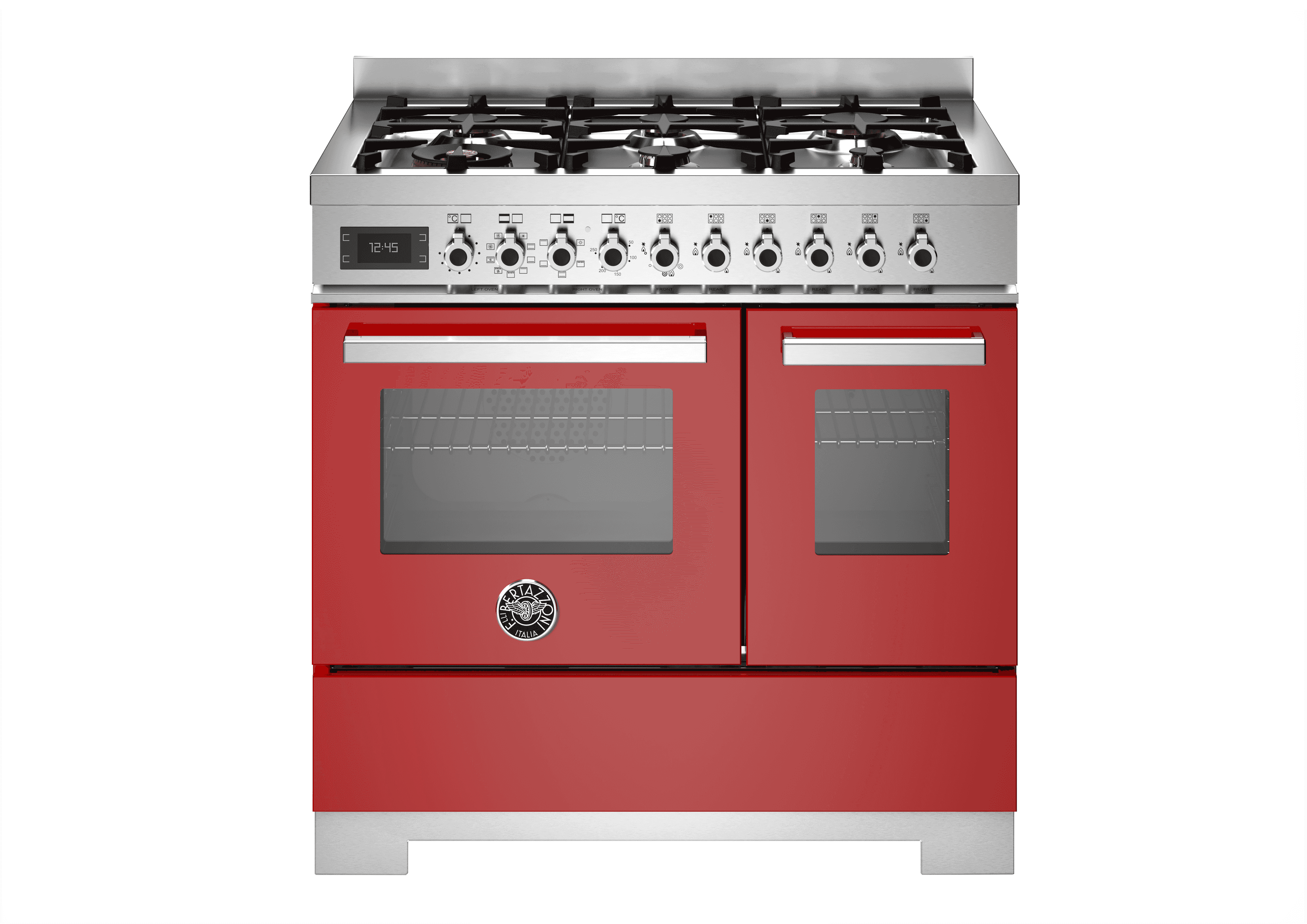 Bertazzoni, Professional-serien, Gasspis, 90 cm, 6 brännare, 2 ugnar. Röd