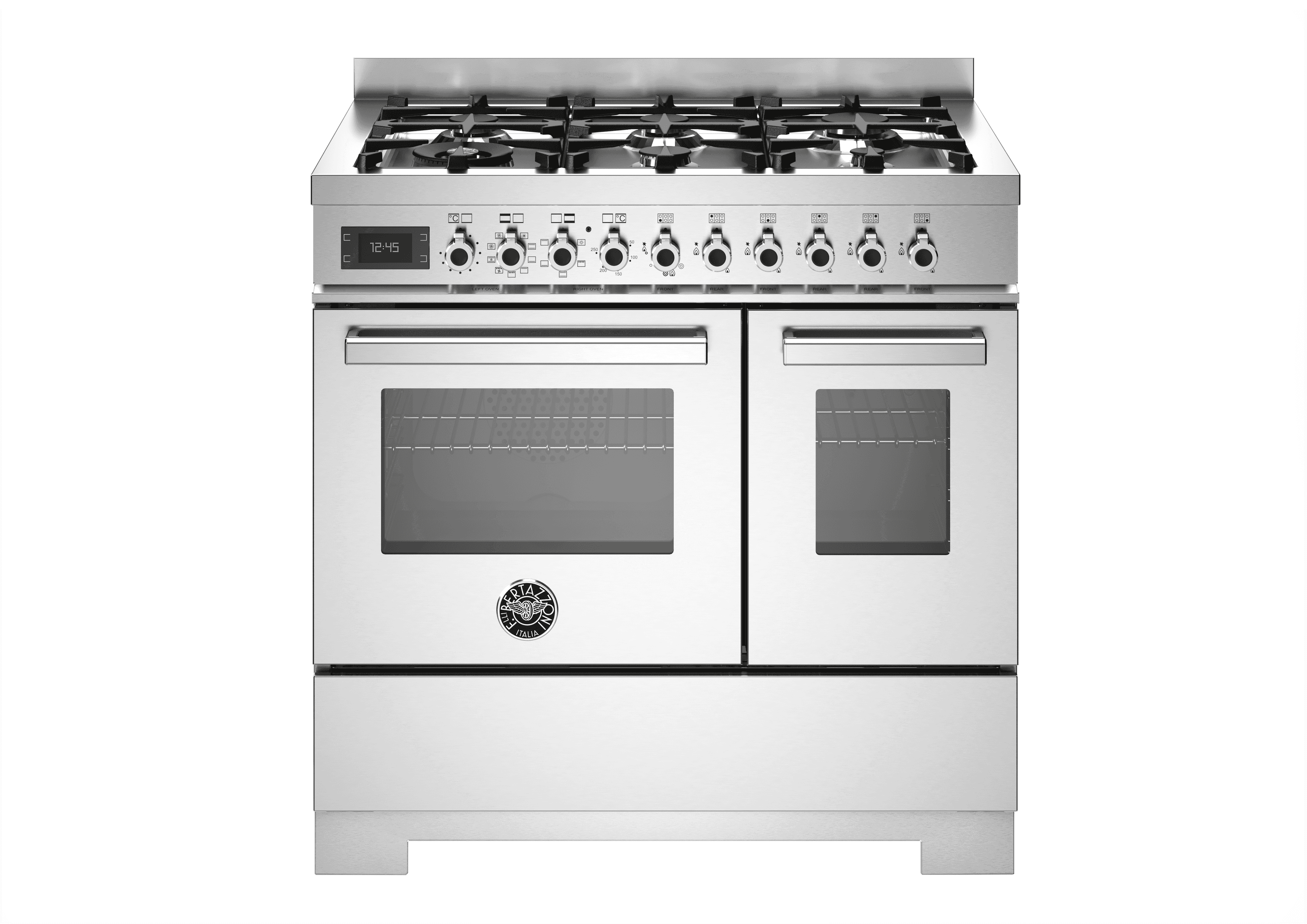 Bertazzoni, Professional-serien, Gasspis, 90 cm, 6 brännare, 2 ugnar. Rostfri