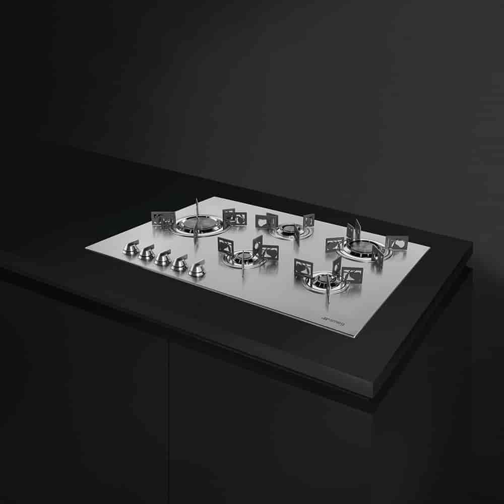 Smeg, Gashäll 70/75 cm Rostfritt stål Dolce Stil Novo