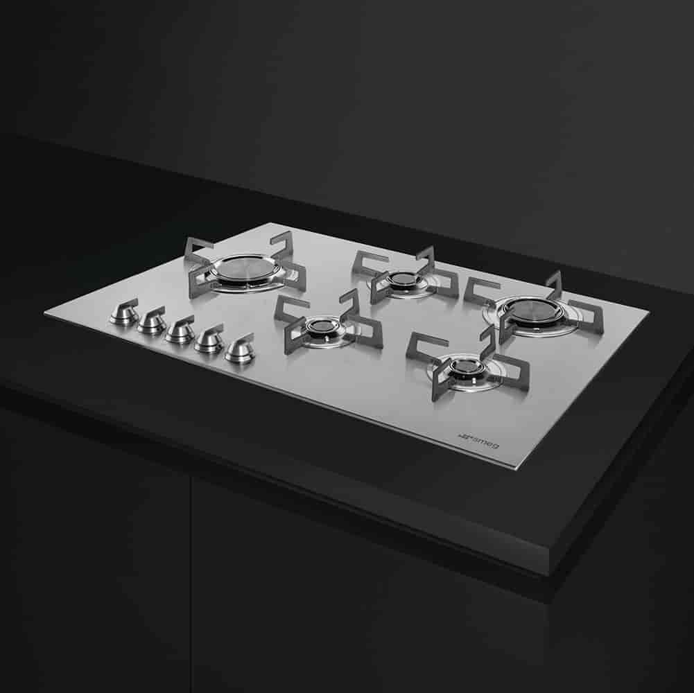 Smeg, Gashäll 70/75 cm Rostfritt stål Dolce Stil Novo