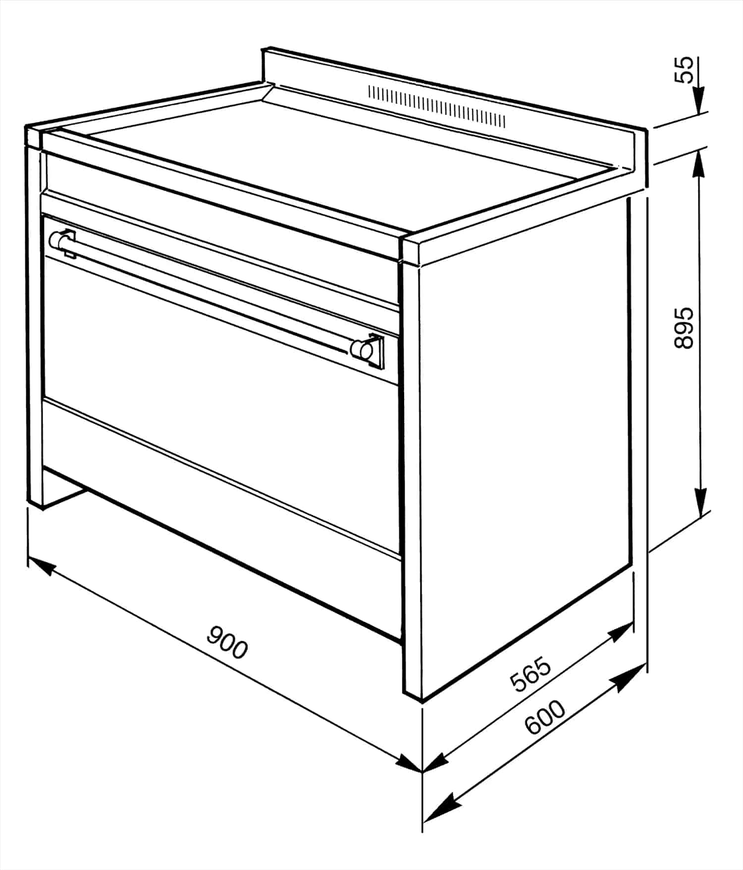 Smeg Gasspis, 90cm Rostfri, A1-9