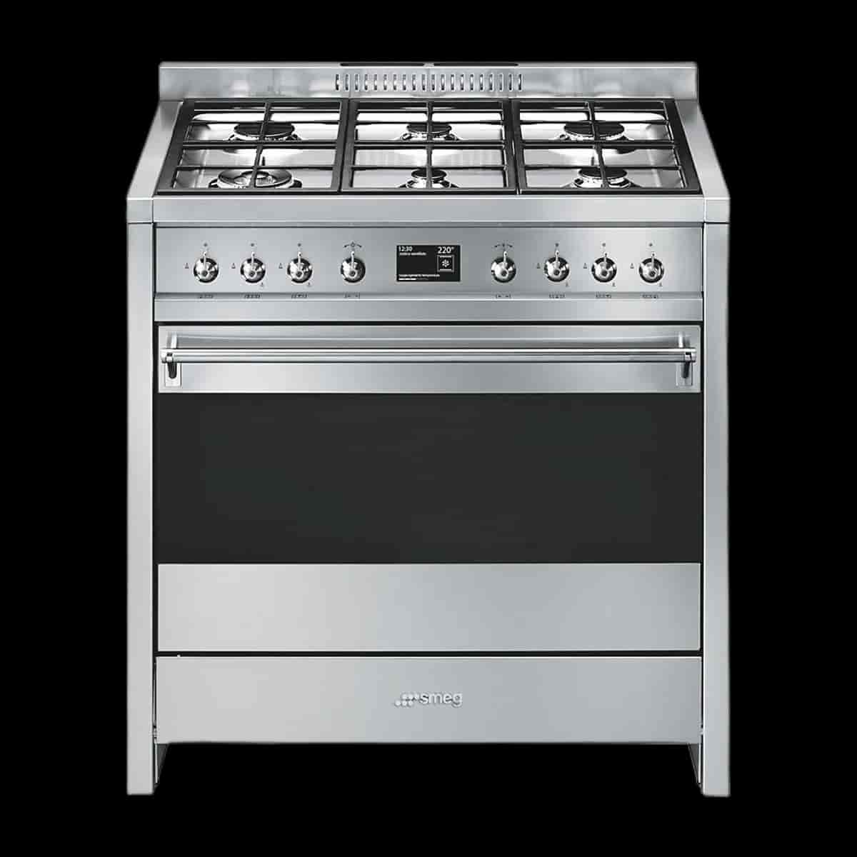 Smeg Gasspis, 90cm Rostfri, A1-9
