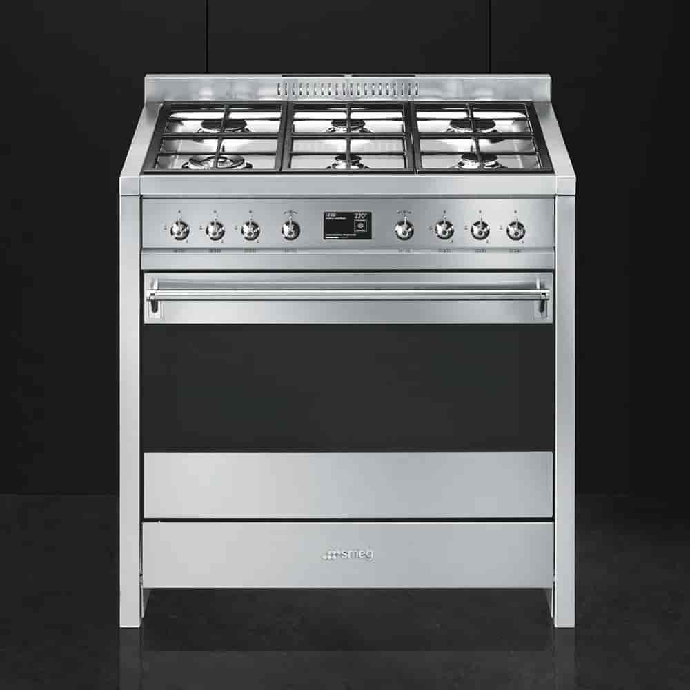 Smeg Gasspis, 90cm Rostfri, A1-9